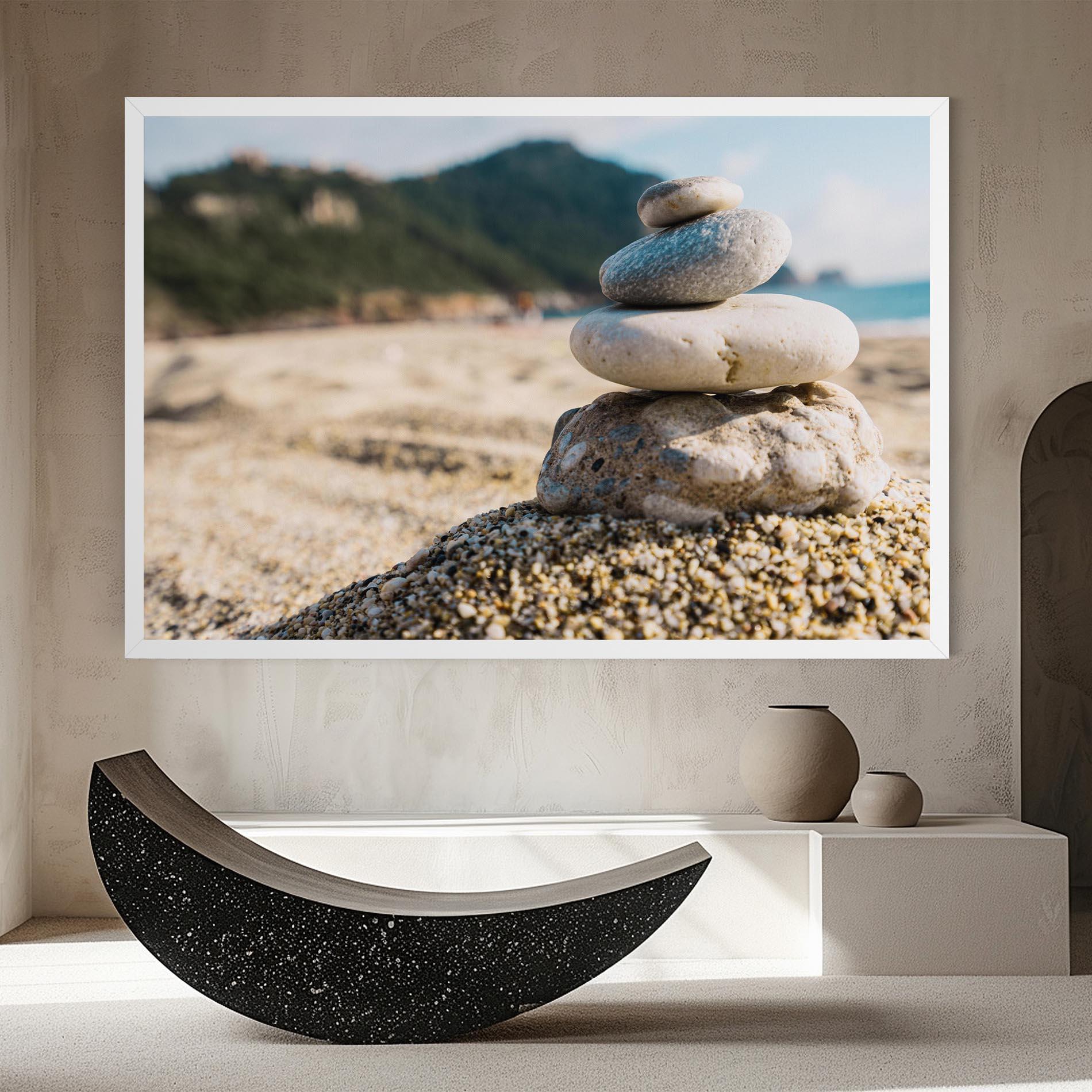 Tablou Canvas Pyramid Stones Beach mockup 8