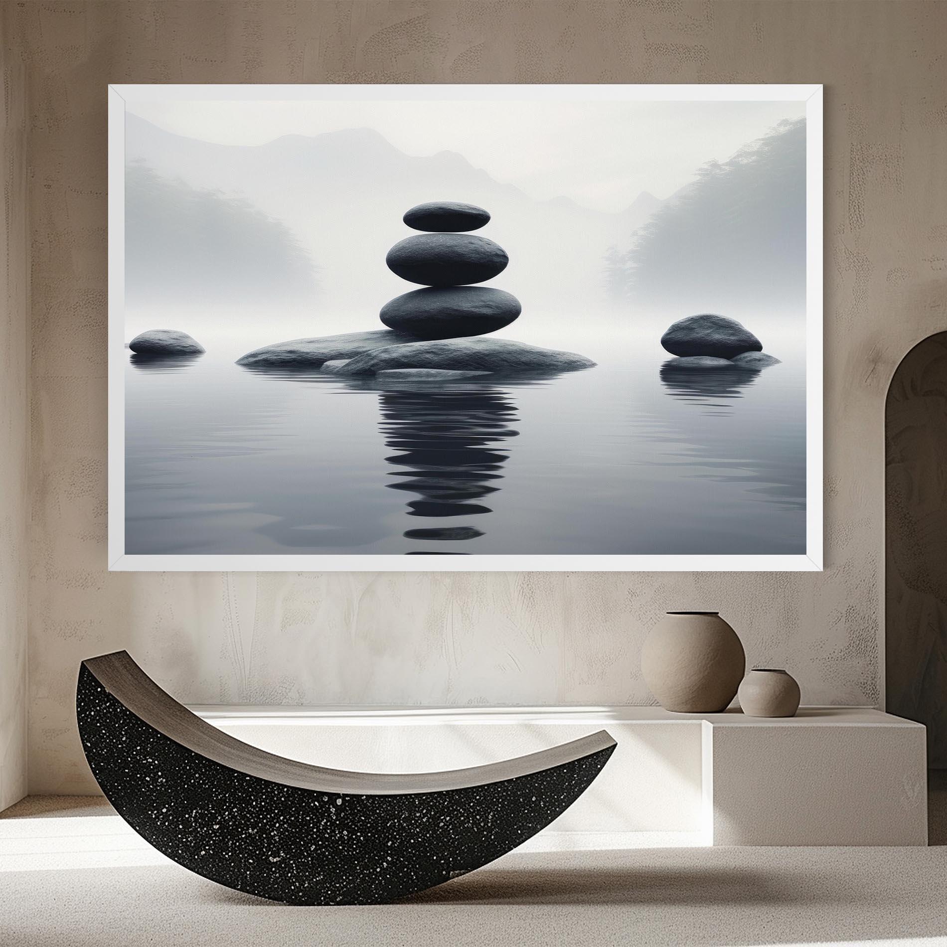 Tablou Canvas Stones Foggy View mockup 8