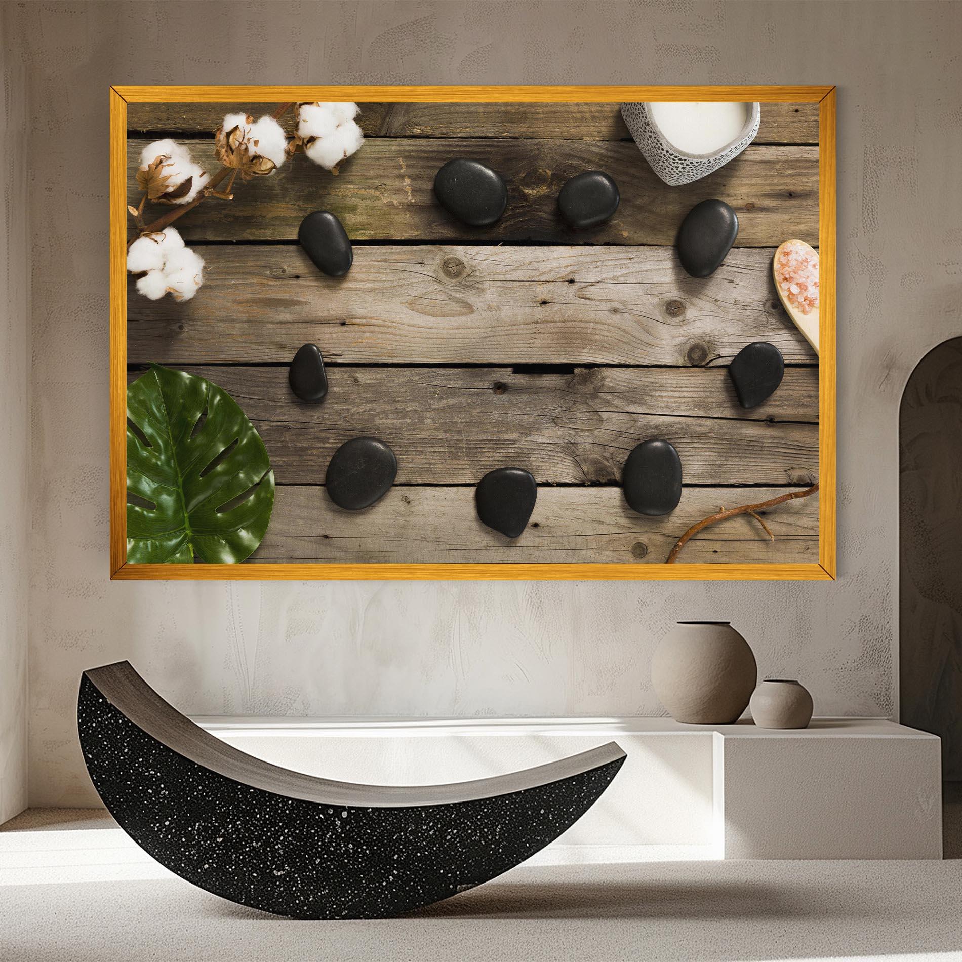 Tablou Canvas Cotton Flowers Stones mockup 8