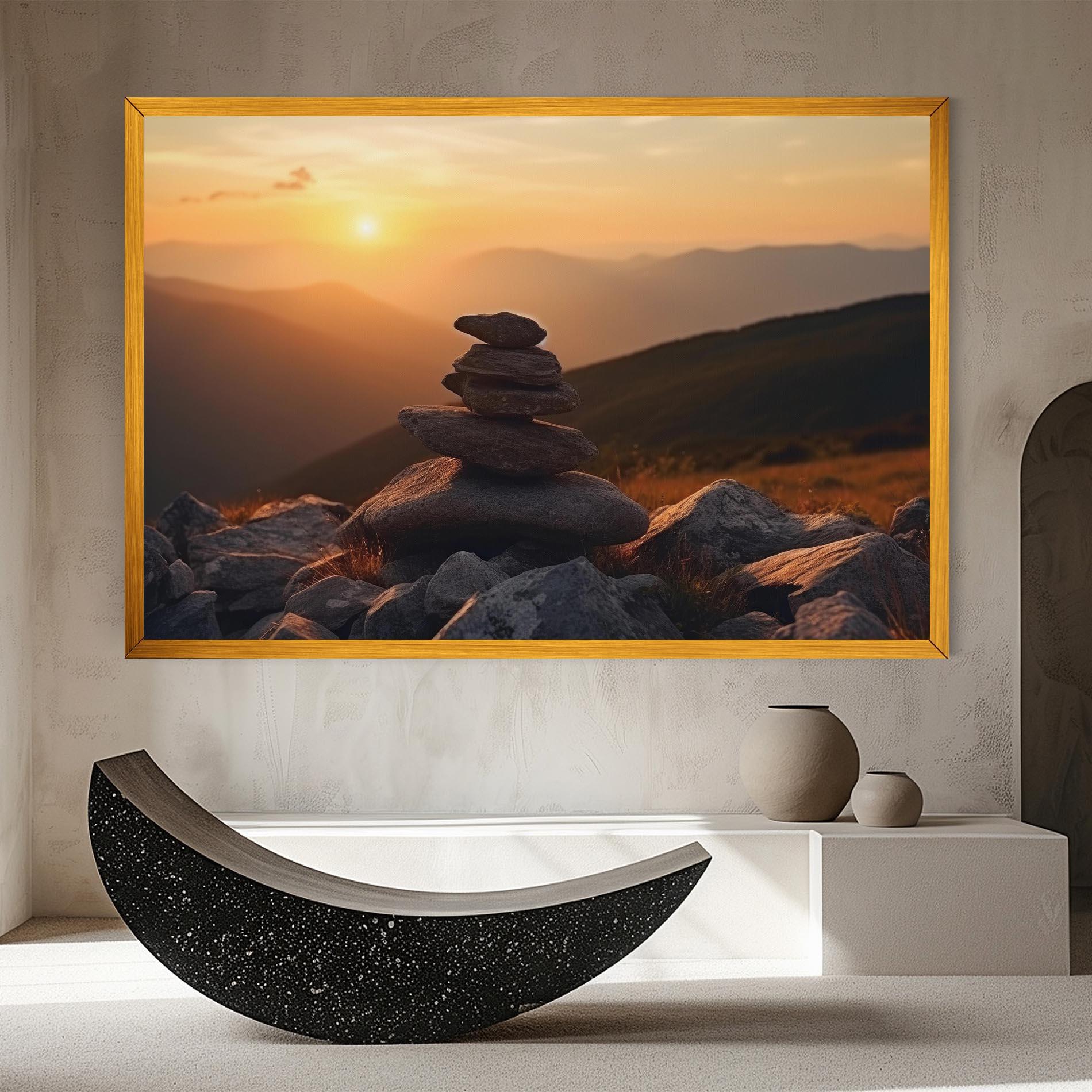 Tablou Canvas Nature Sunset Stones mockup 8