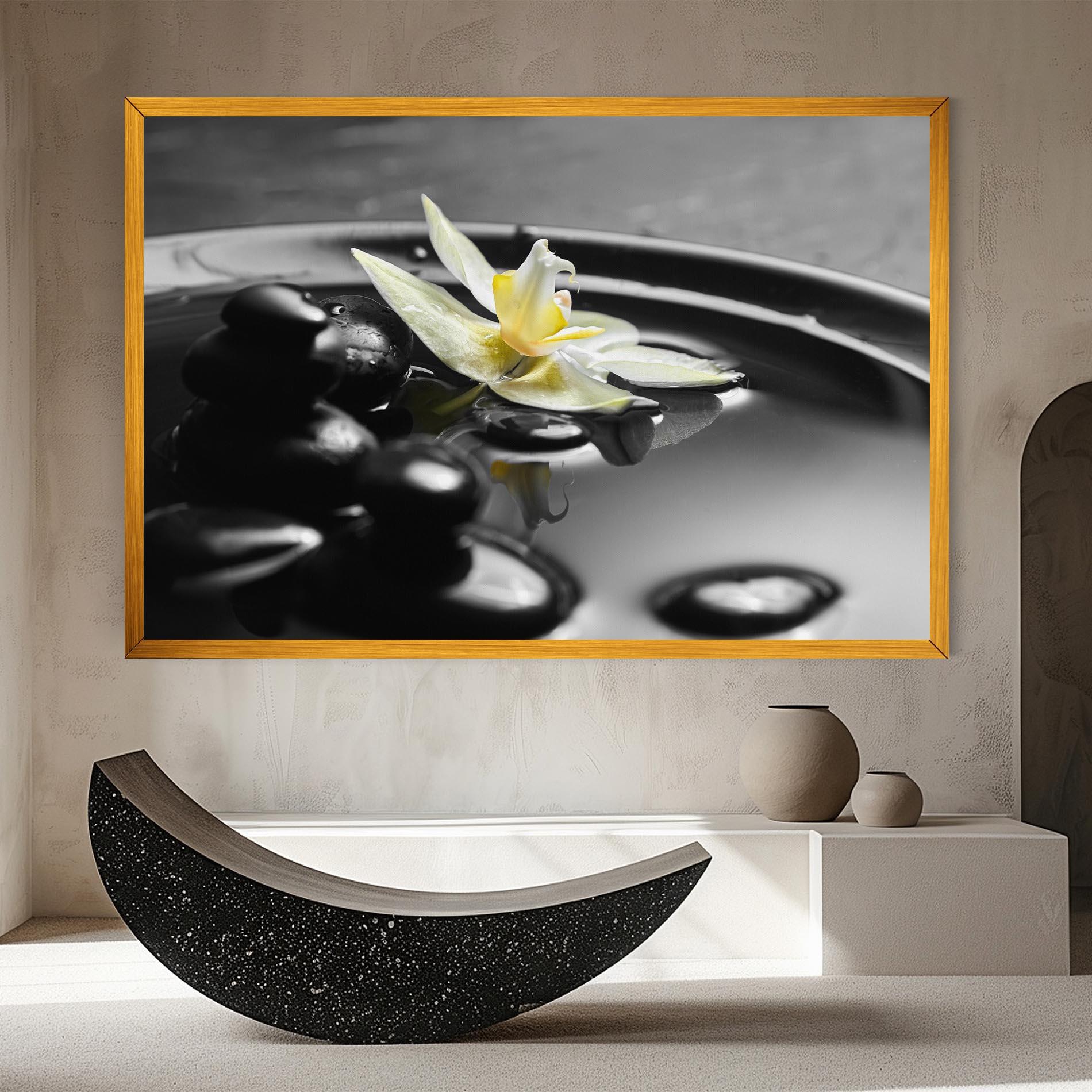 Tablou Canvas Pebbles Yellow Flower mockup 8