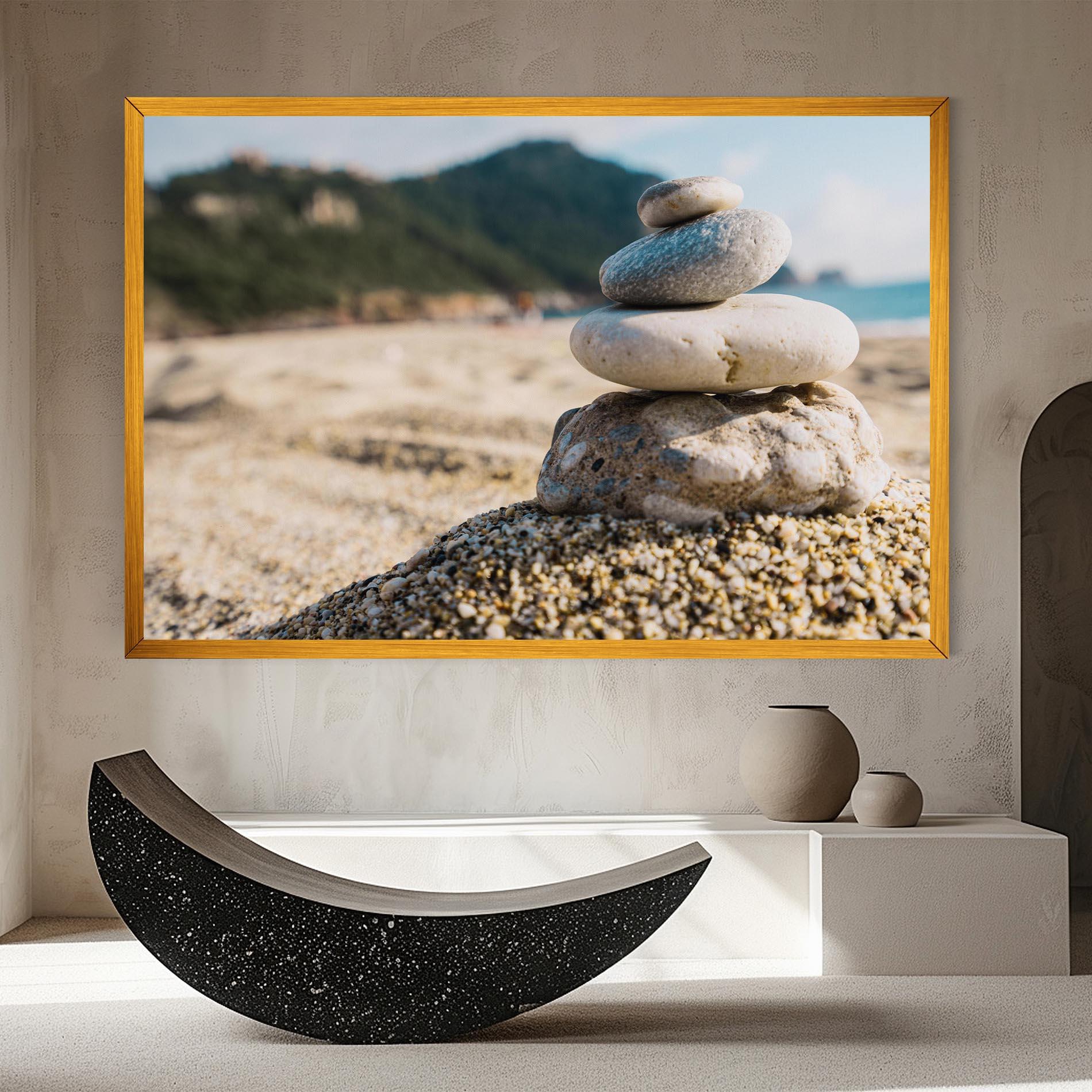 Tablou Canvas Pyramid Stones Beach mockup 8