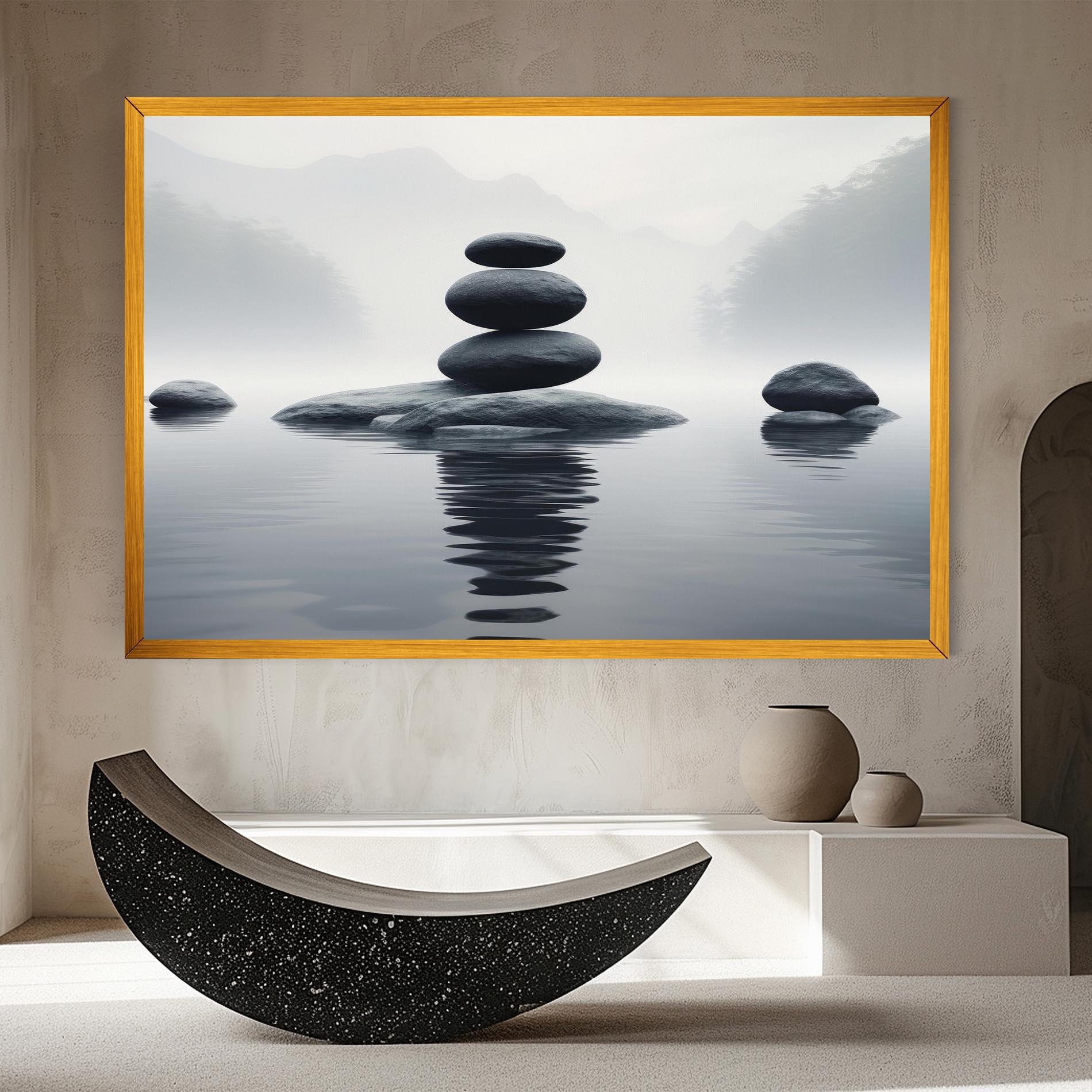 Tablou Canvas Stones Foggy View mockup 8