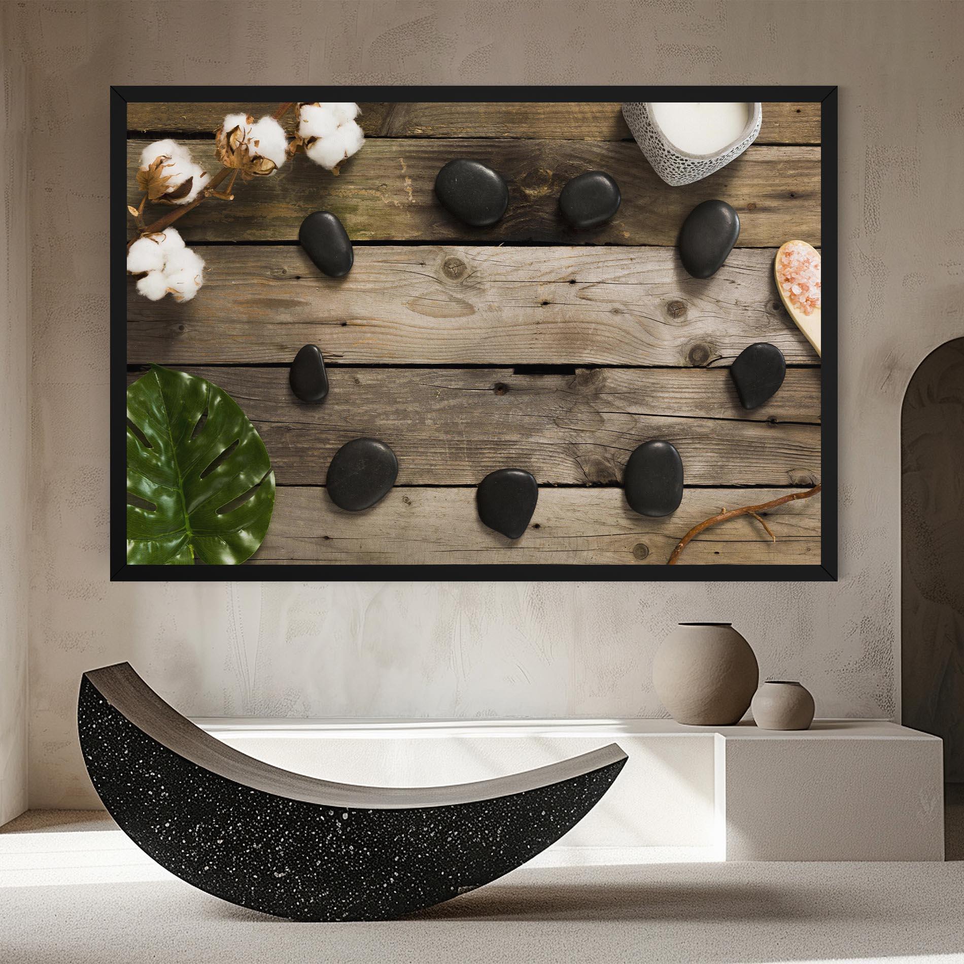 Tablou Canvas Cotton Flowers Stones mockup 8