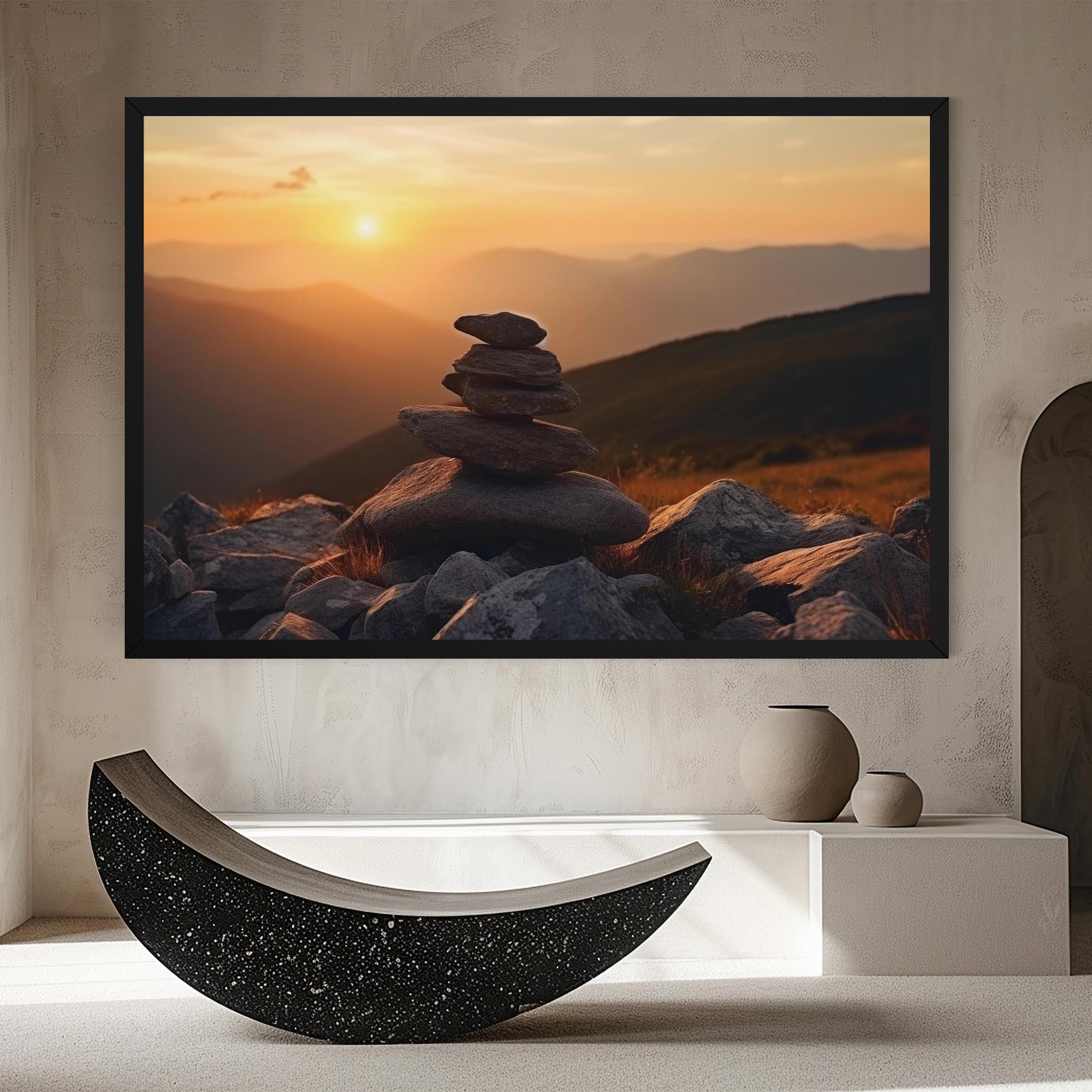 Tablou Canvas Nature Sunset Stones mockup 8