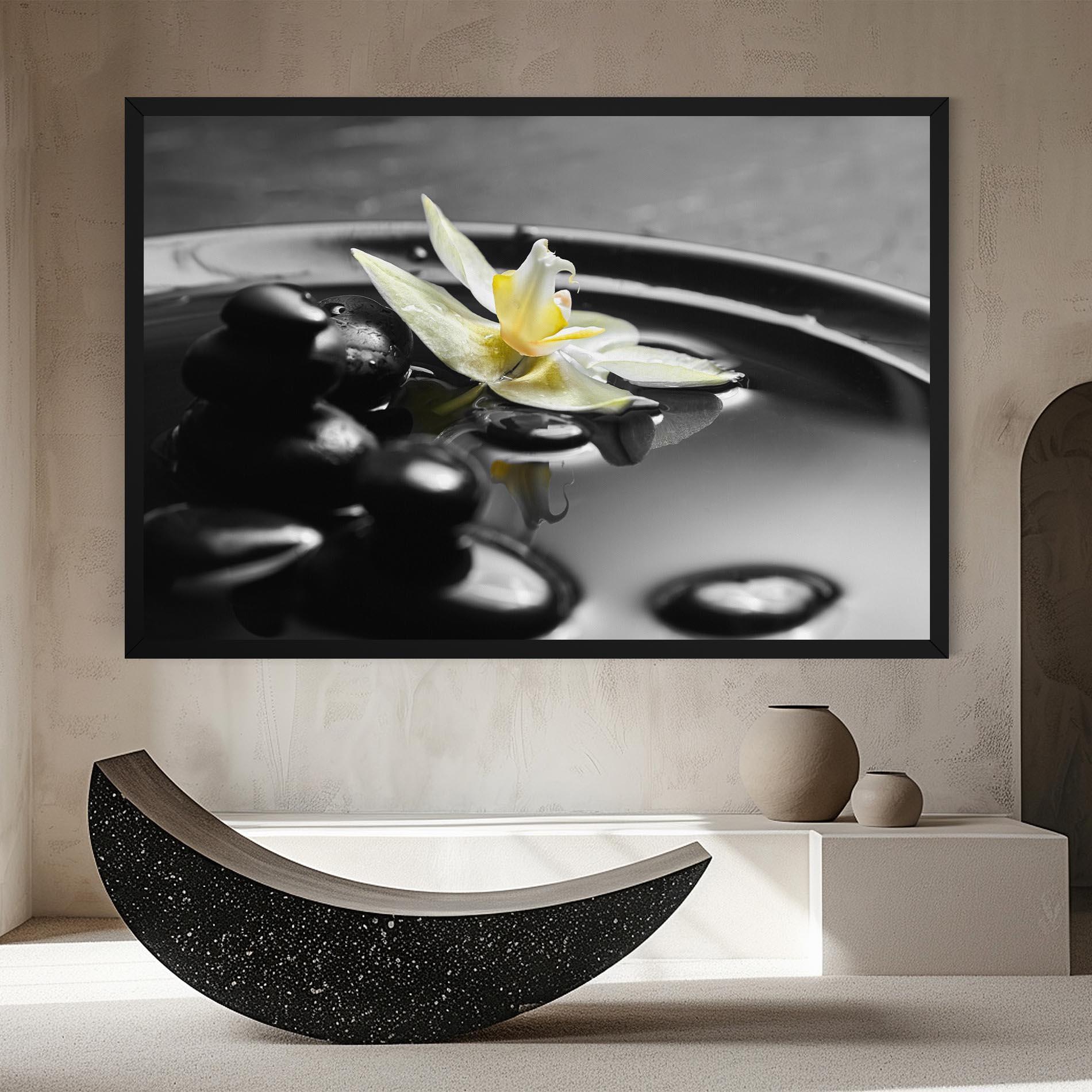 Tablou Canvas Pebbles Yellow Flower mockup 8