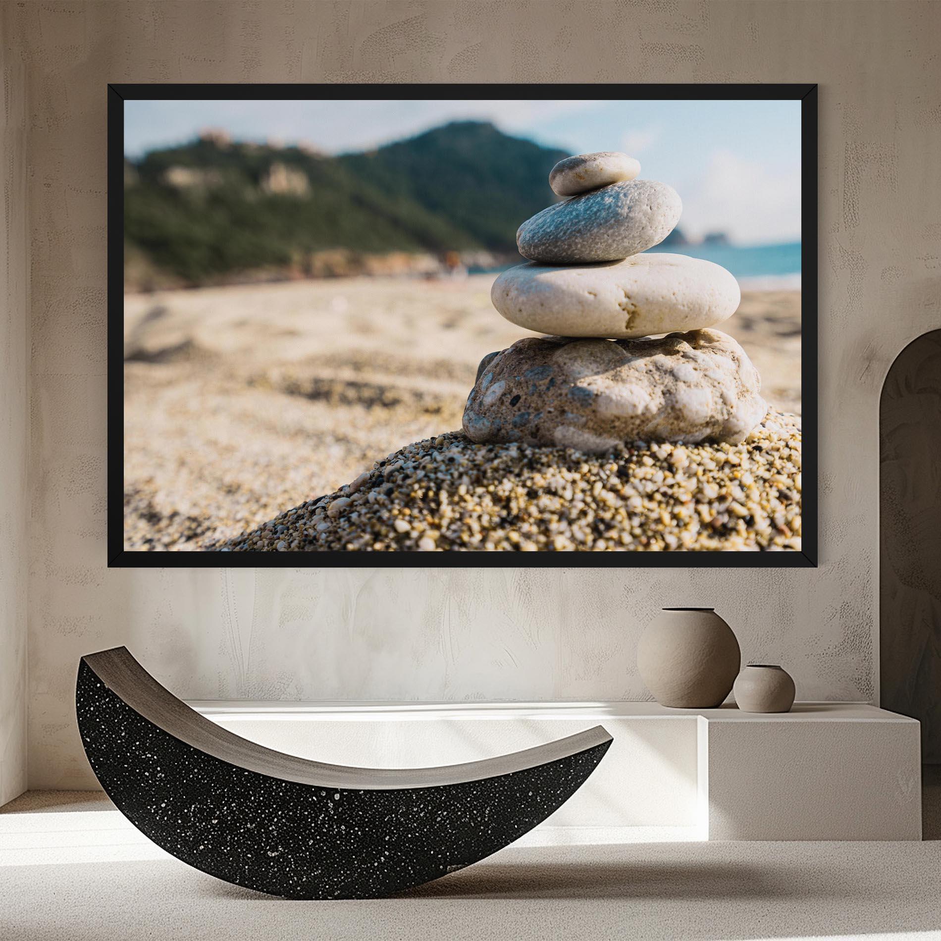 Tablou Canvas Pyramid Stones Beach mockup 8