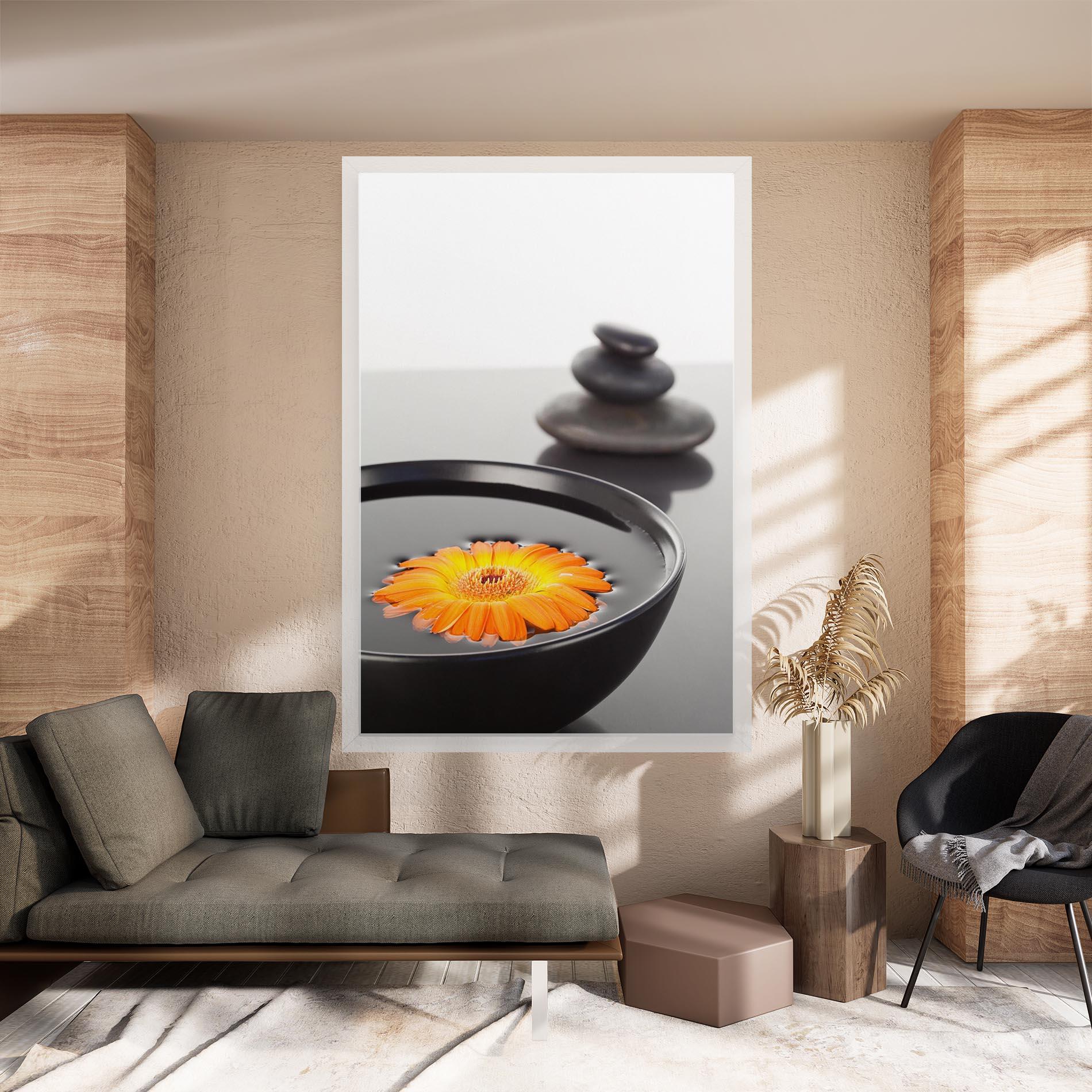 Tablou Canvas Stone Orange Flower mockup 8