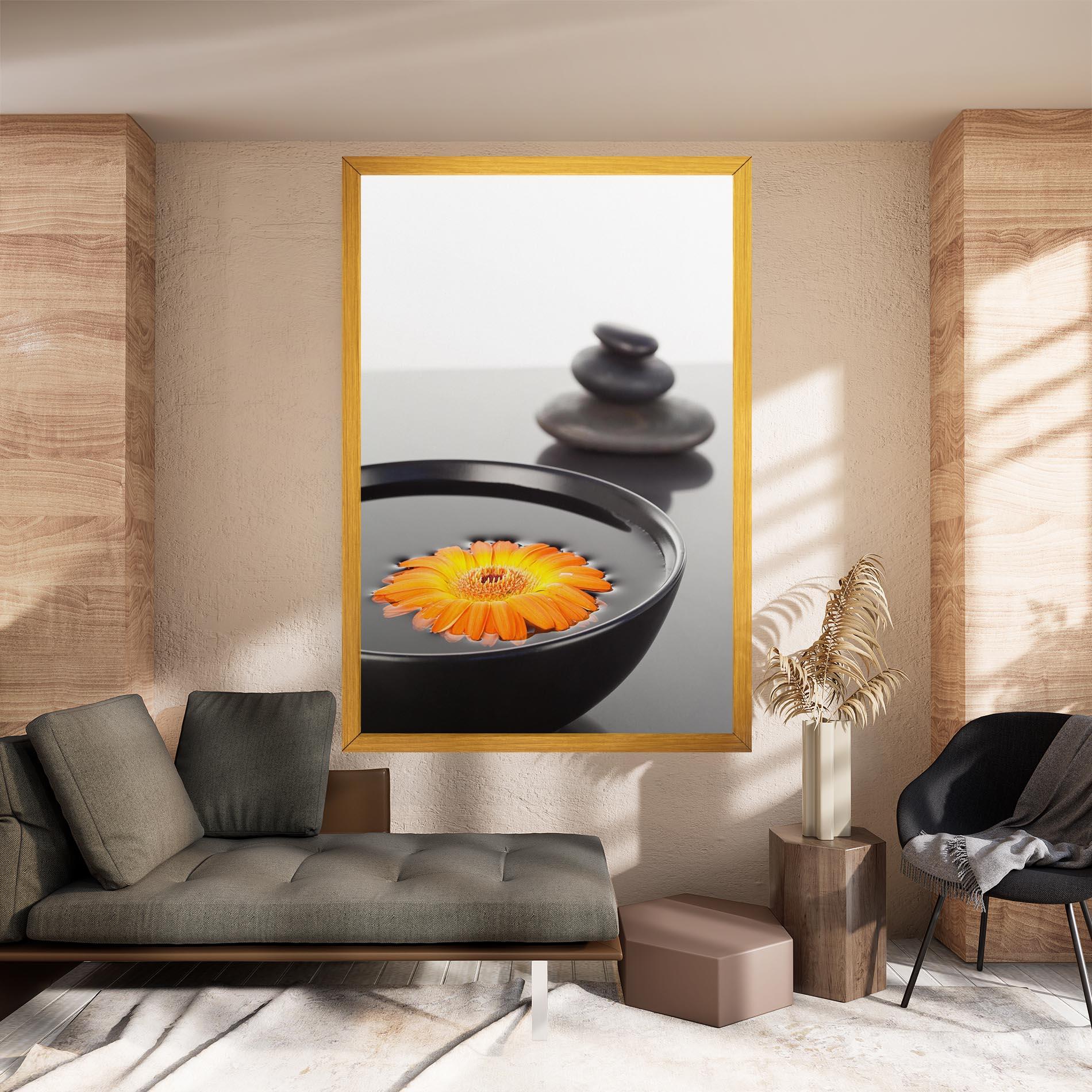 Tablou Canvas Stone Orange Flower mockup 8