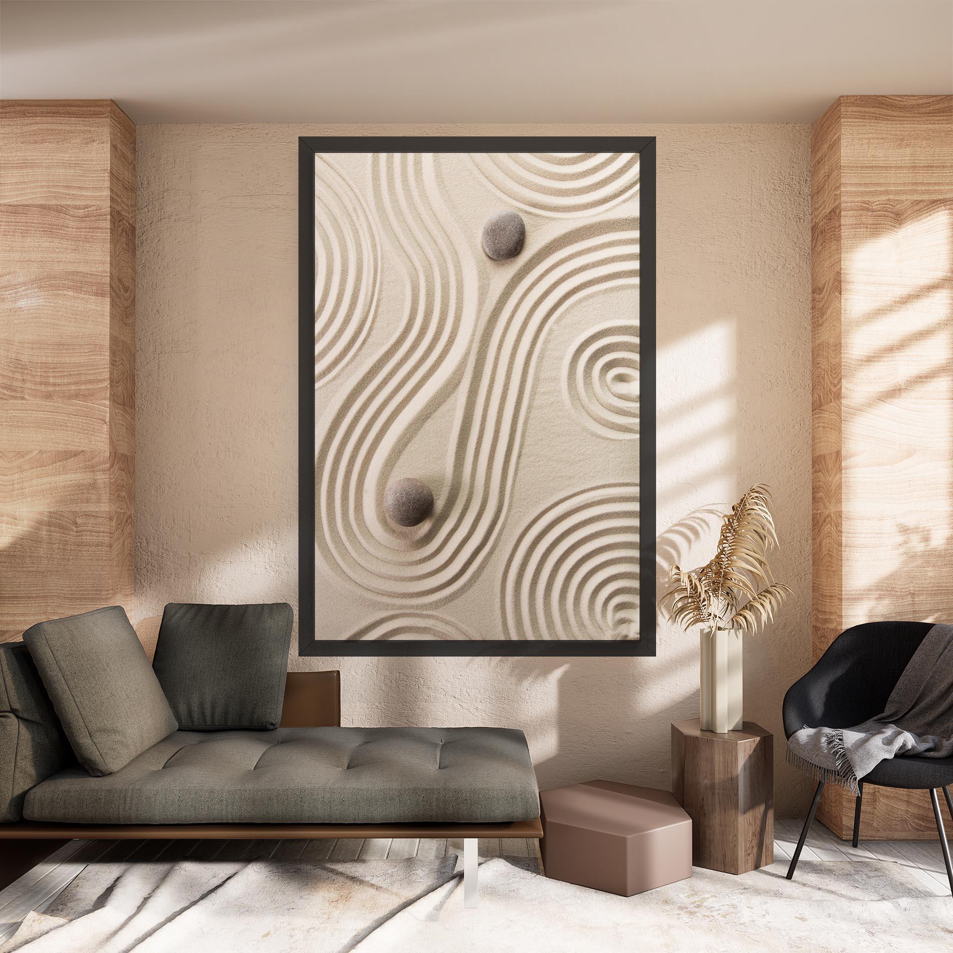 Tablou Canvas Cream Zen Stones mockup 8