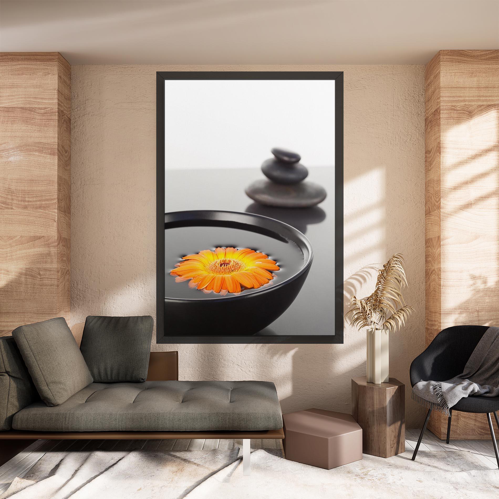 Tablou Canvas Stone Orange Flower mockup 8