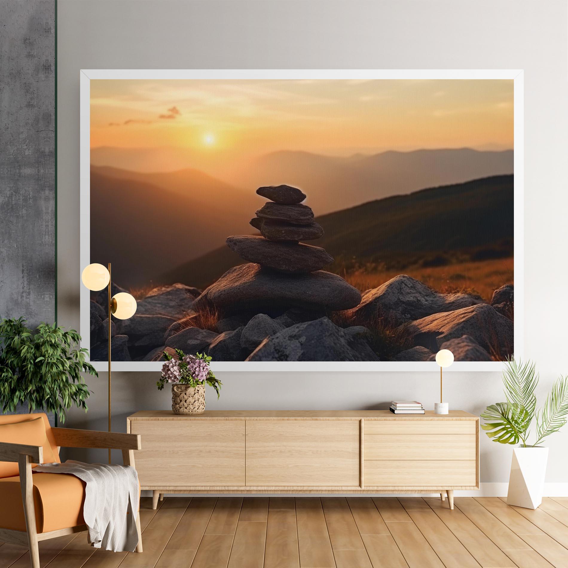 Tablou Canvas Nature Sunset Stones mockup 9