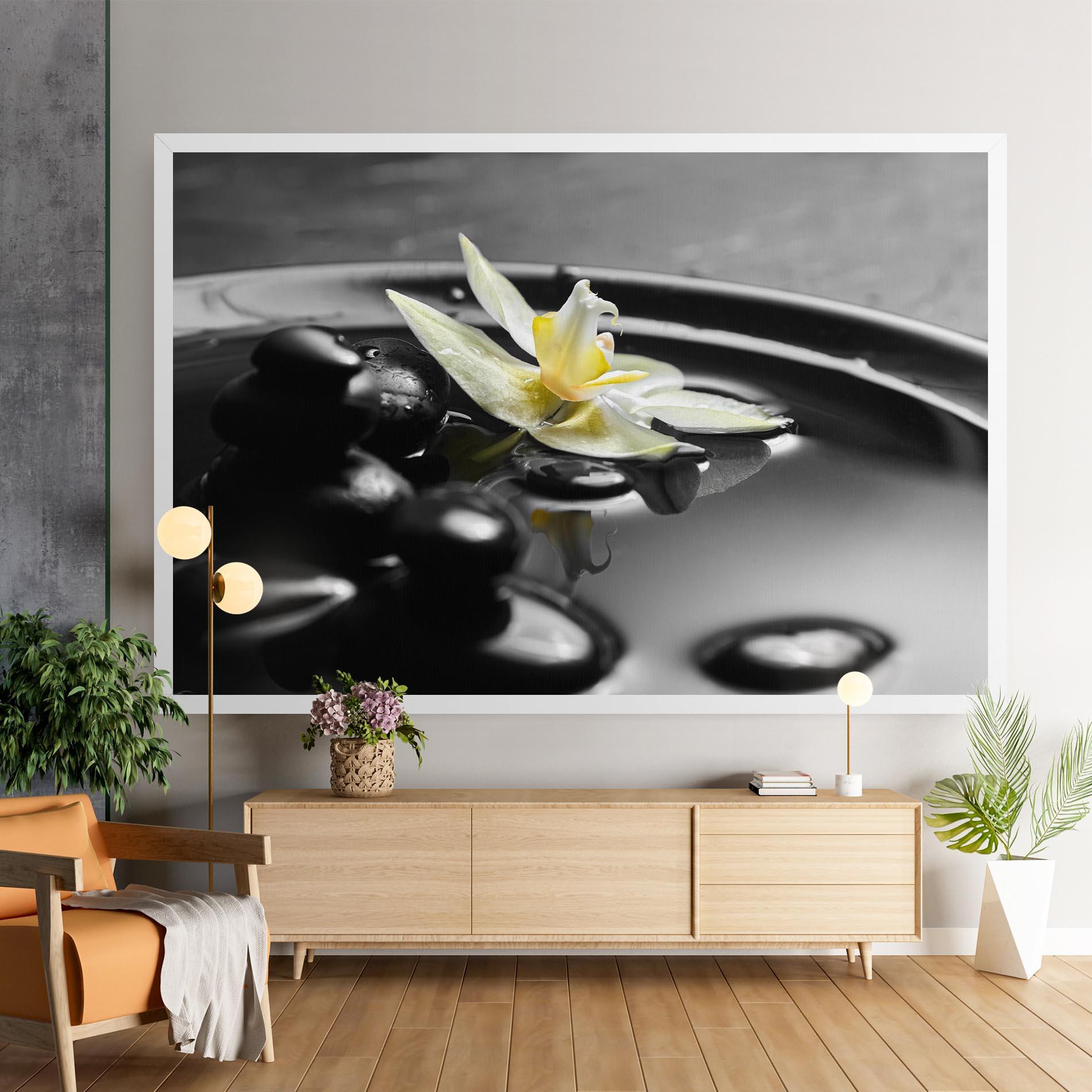 Tablou Canvas Pebbles Yellow Flower mockup 9