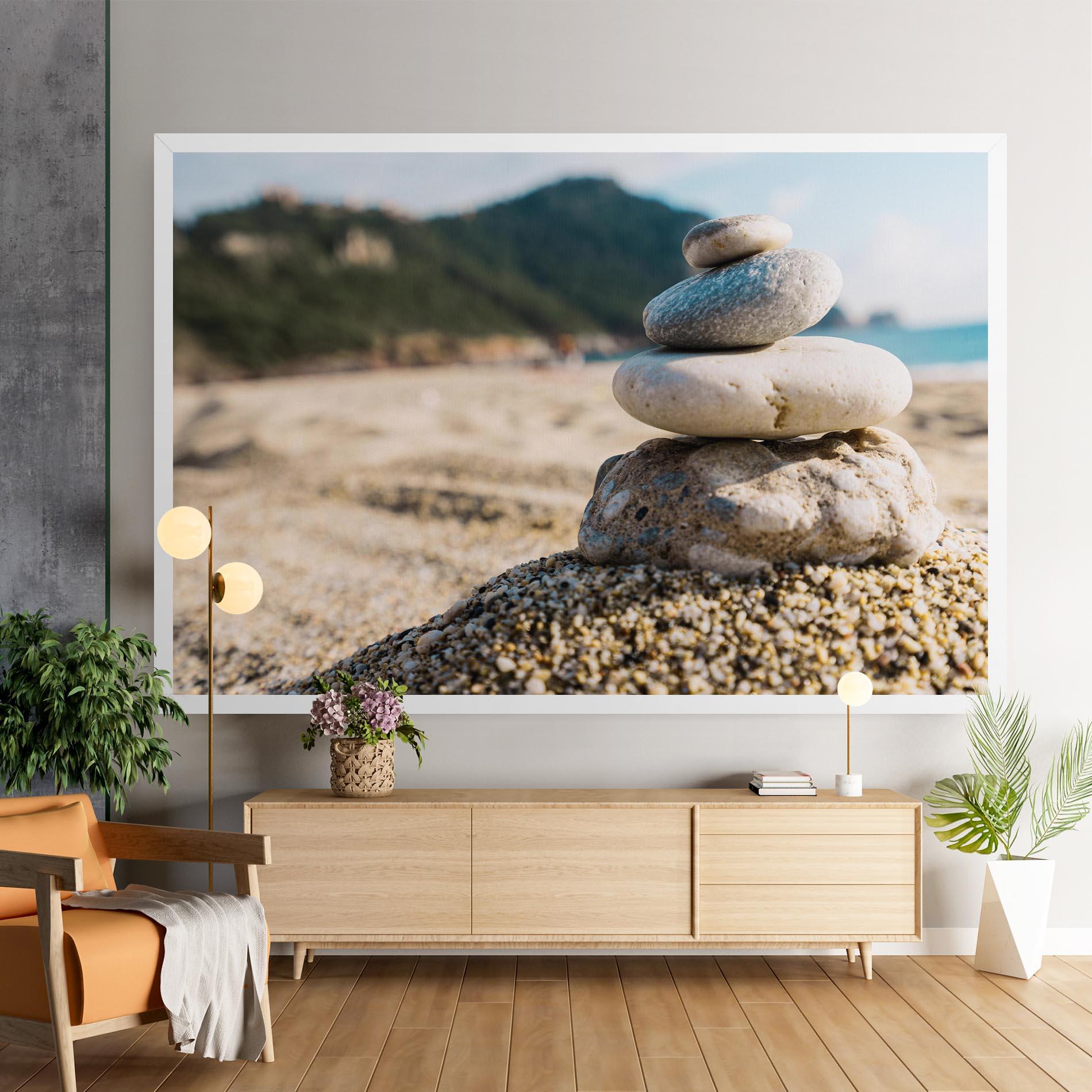 Tablou Canvas Pyramid Stones Beach mockup 9