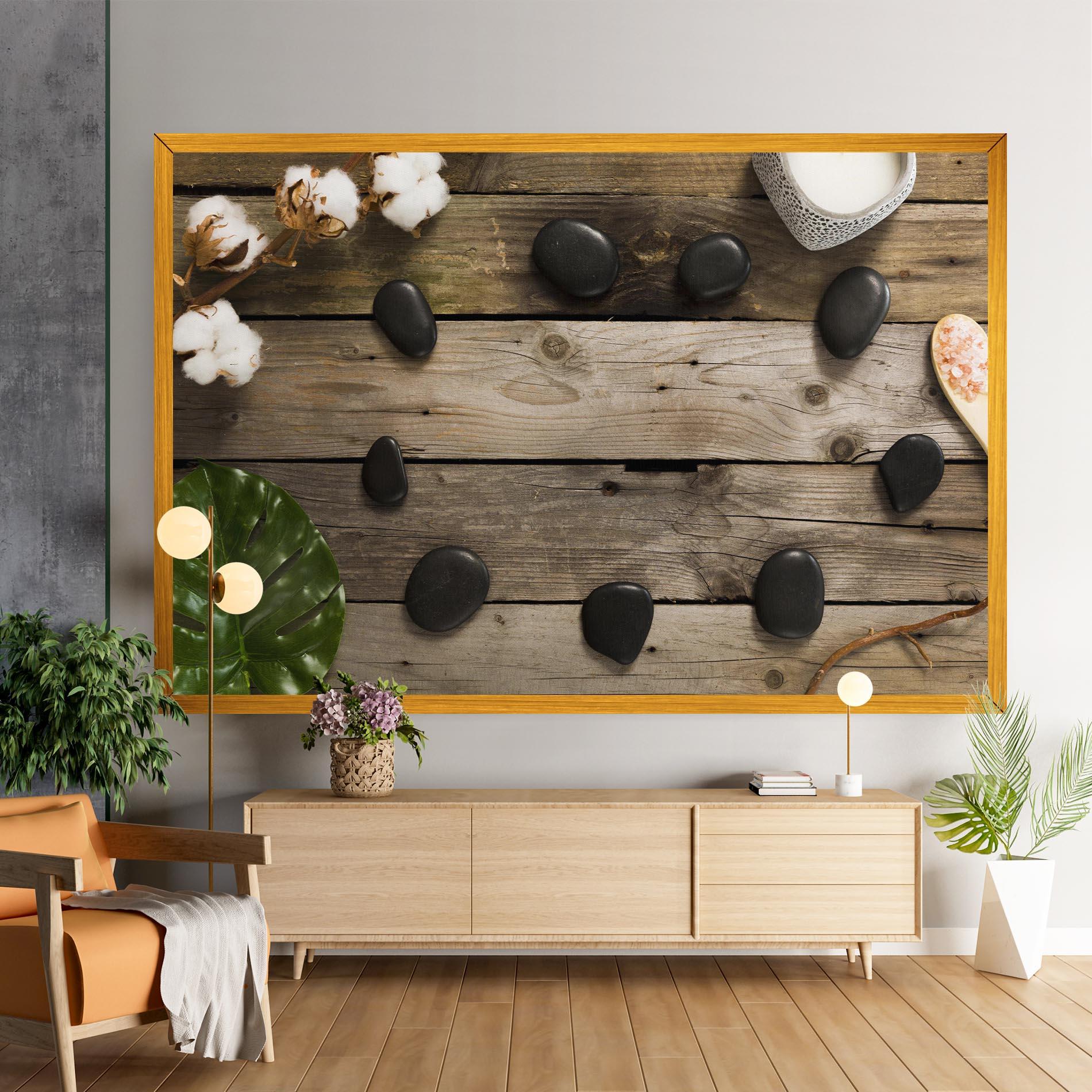 Tablou Canvas Cotton Flowers Stones mockup 9