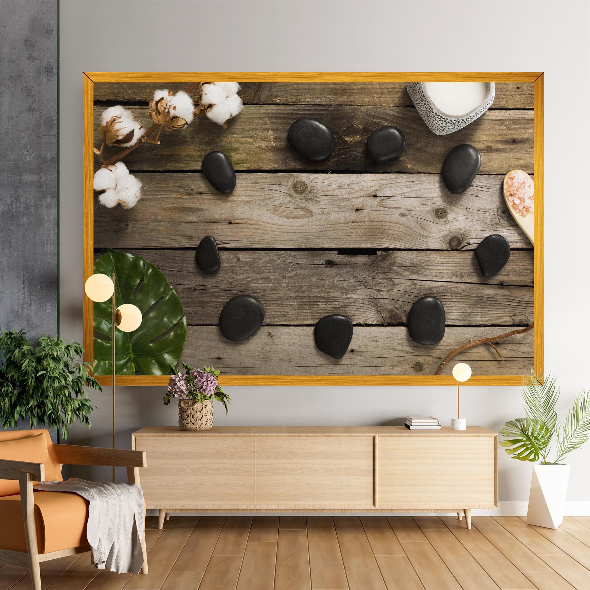 Cotton Flowers Stones mockup 9