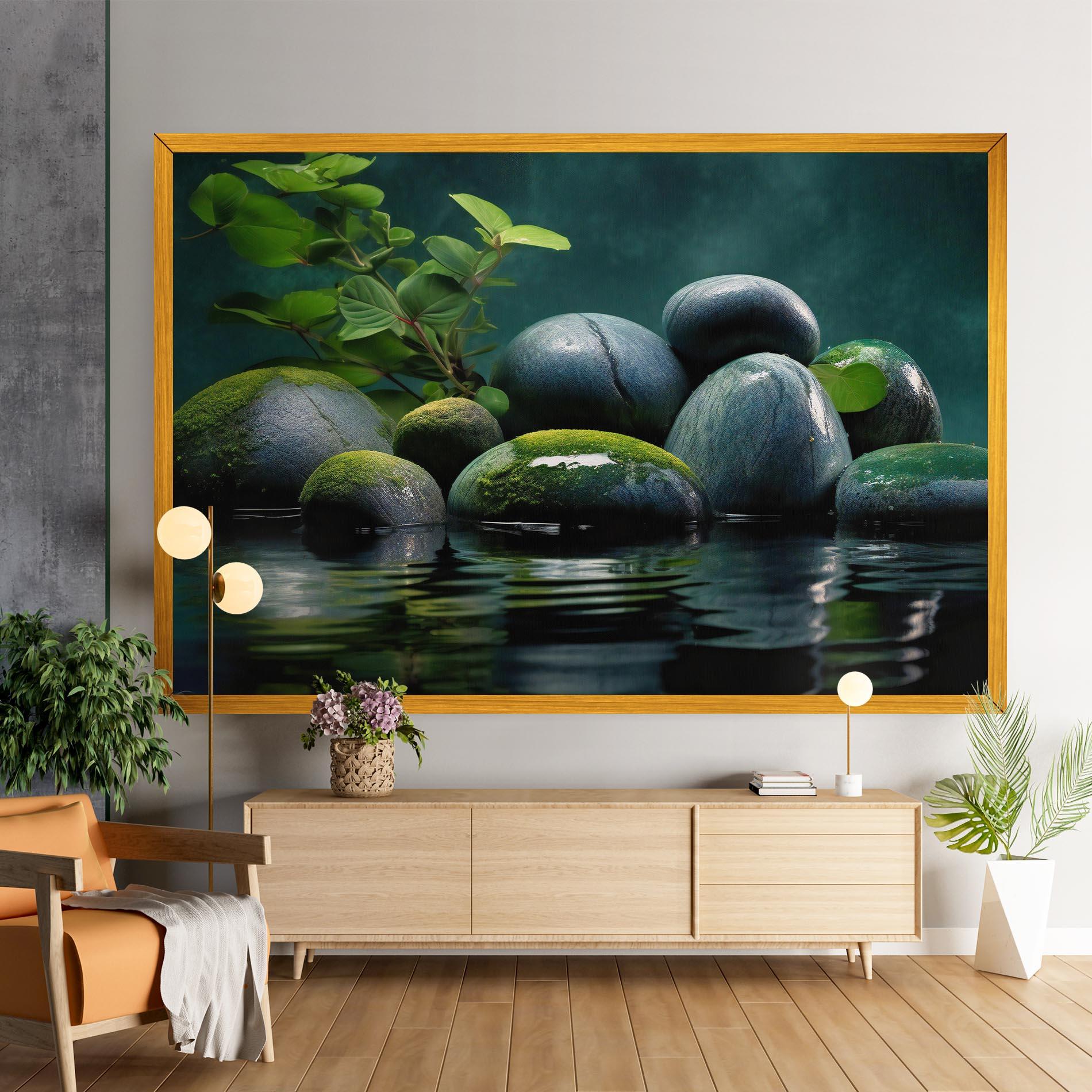Tablou Canvas Green Stone Nature mockup 9