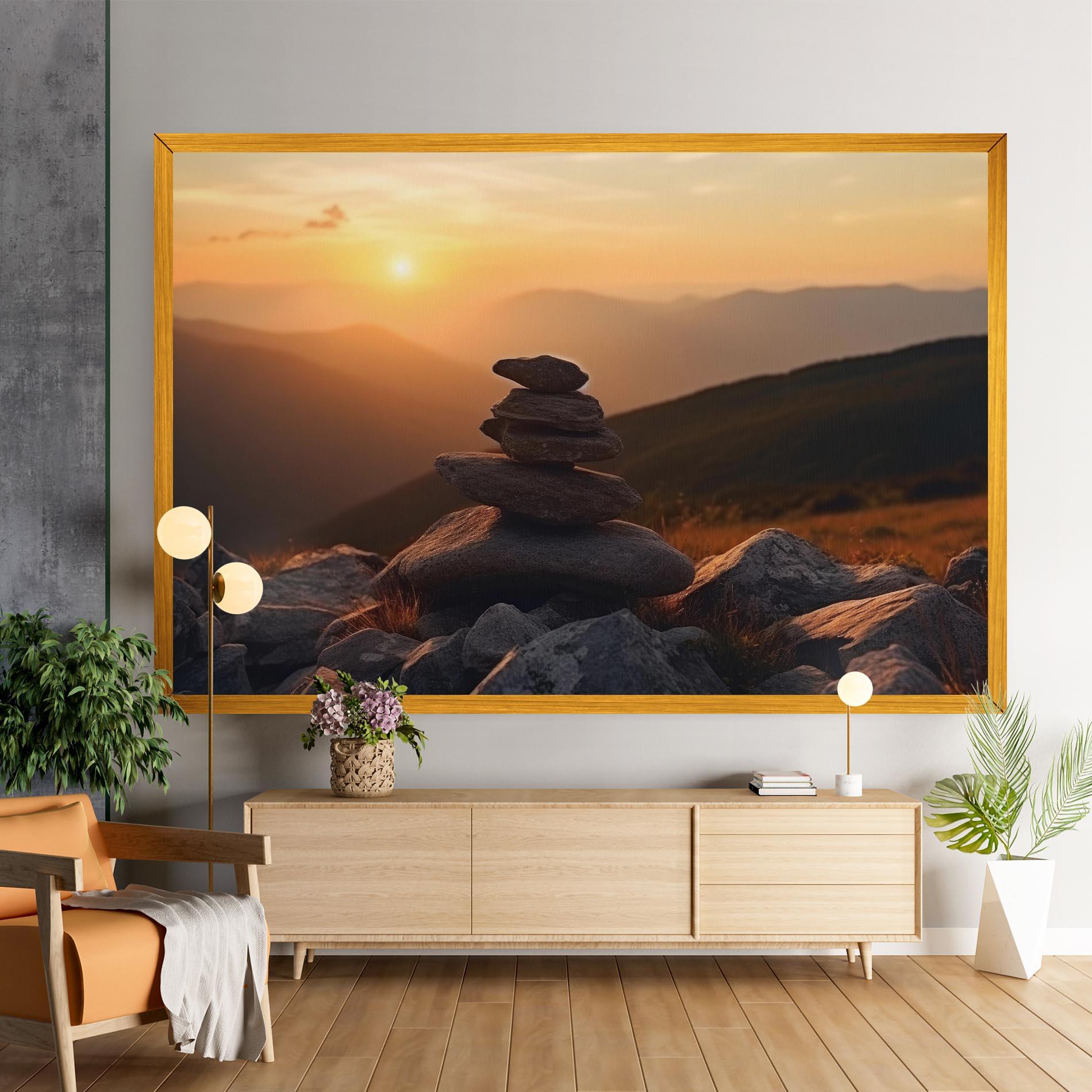 Tablou Canvas Nature Sunset Stones mockup 9