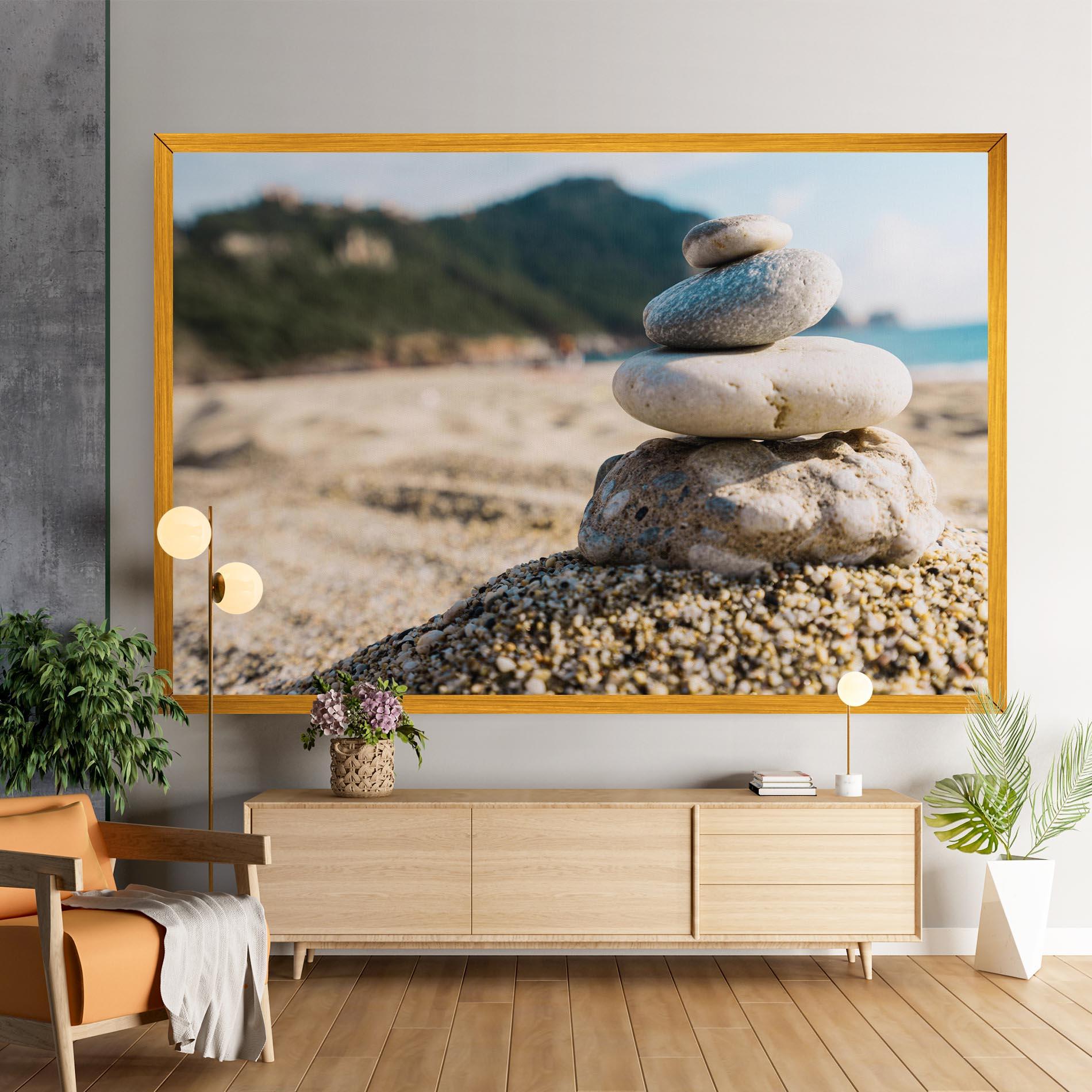 Tablou Canvas Pyramid Stones Beach mockup 9
