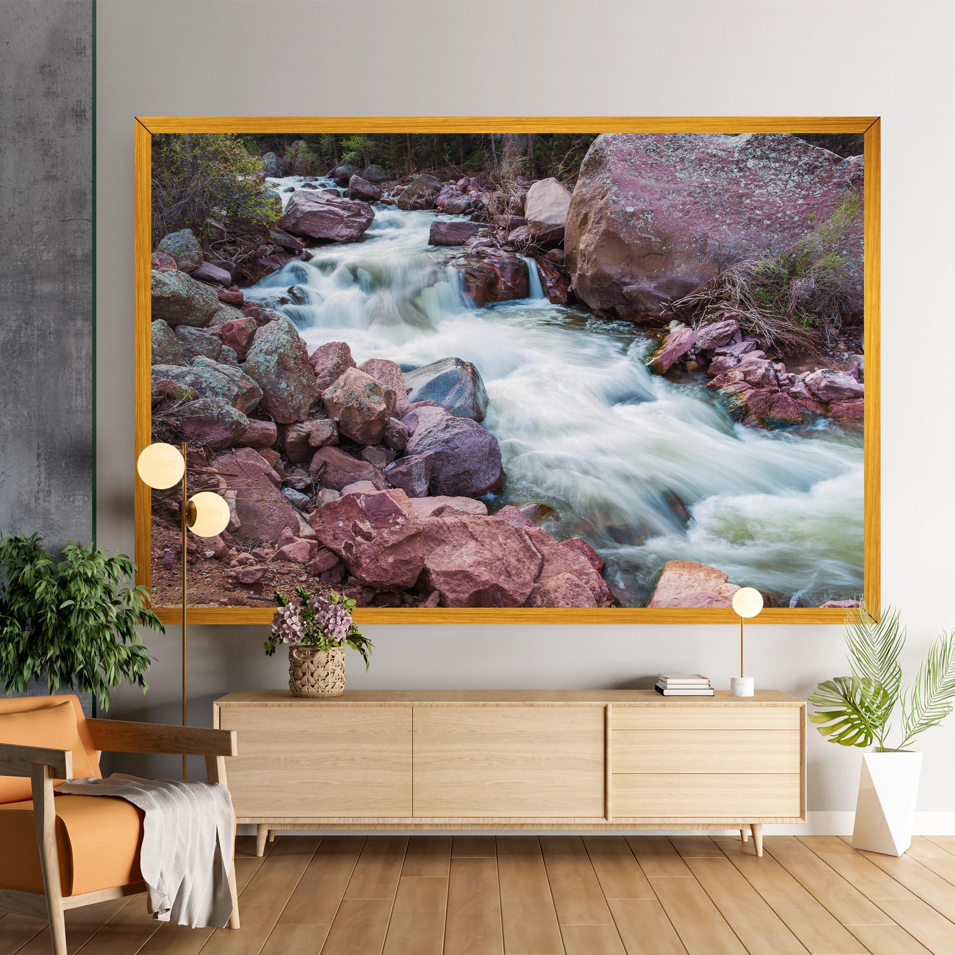 Tablou Canvas Spring Water Rocks mockup 9
