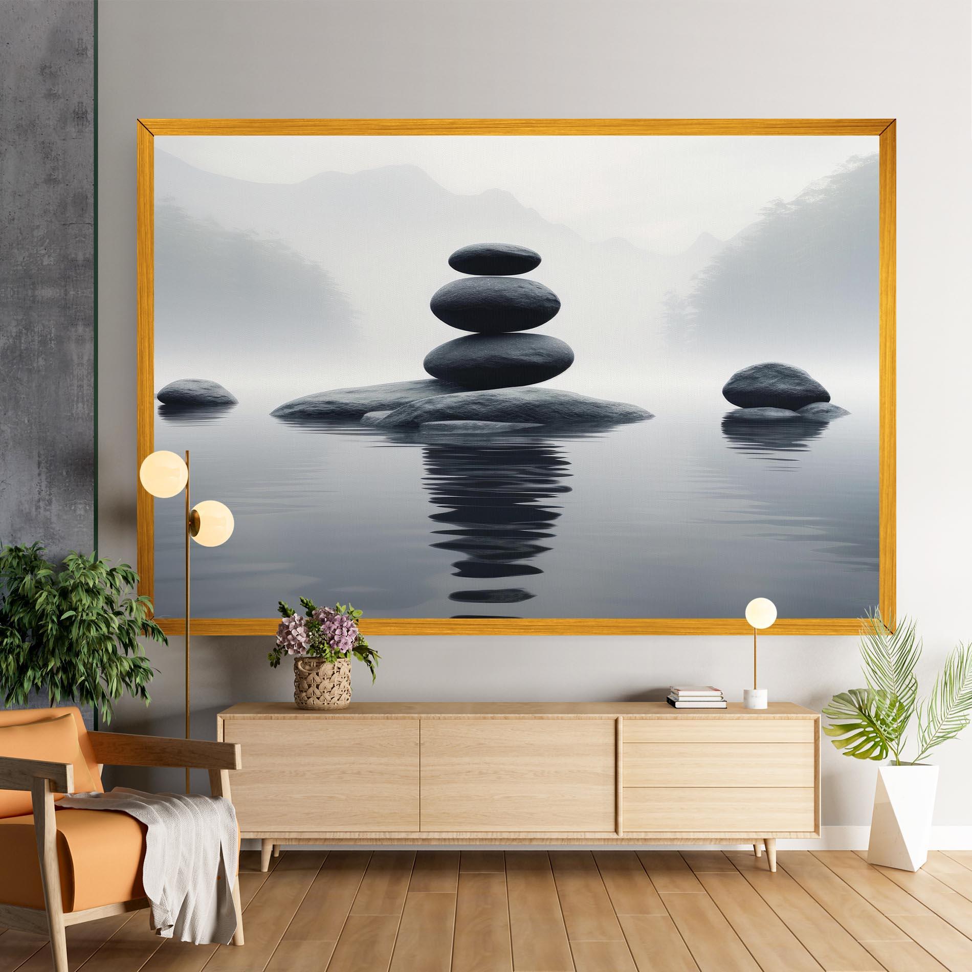 Tablou Canvas Stones Foggy View mockup 9