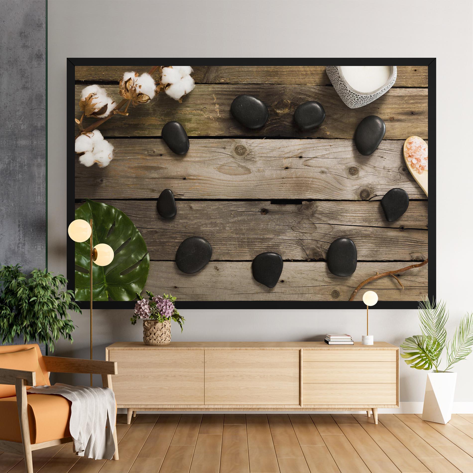 Tablou Canvas Cotton Flowers Stones mockup 9