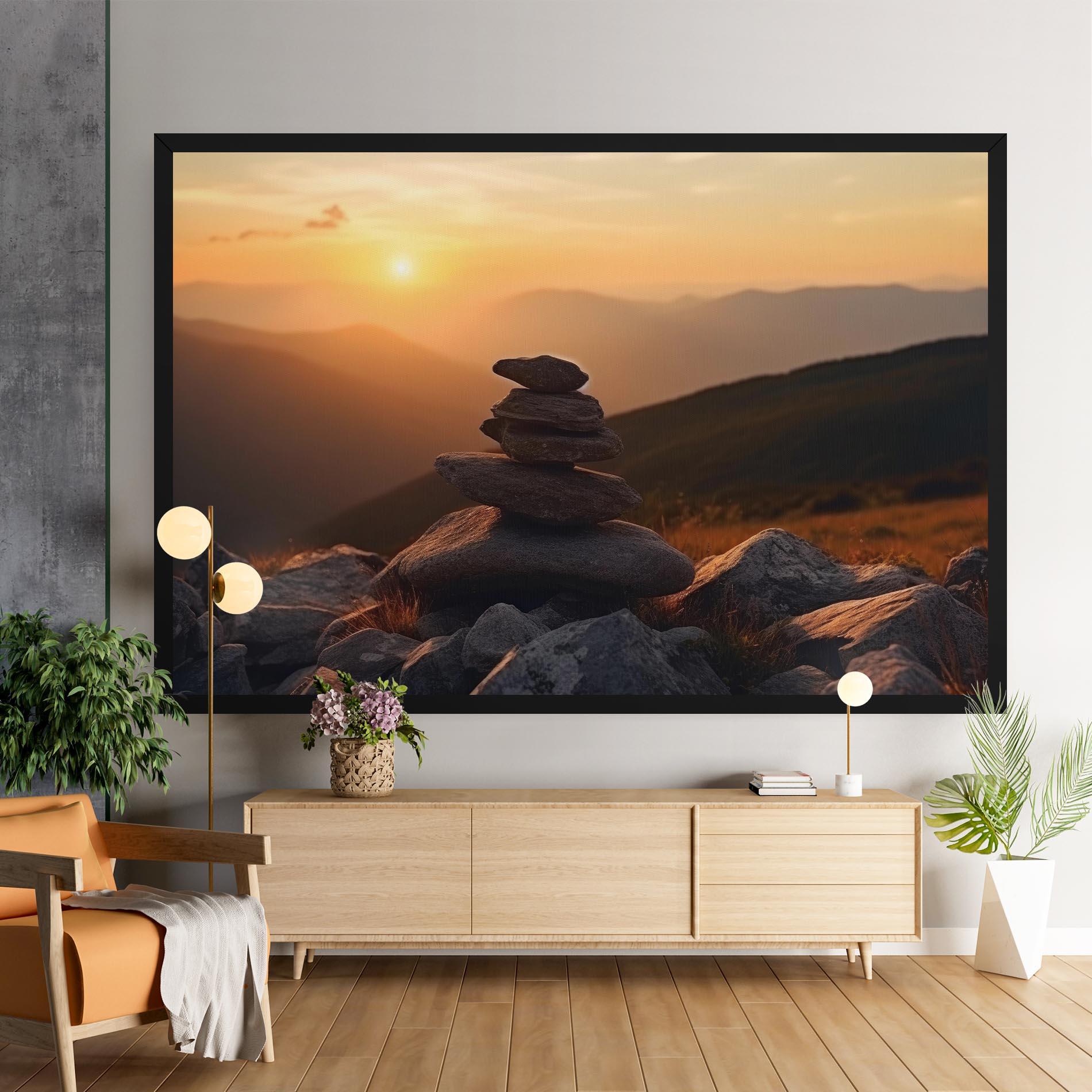 Tablou Canvas Nature Sunset Stones mockup 9