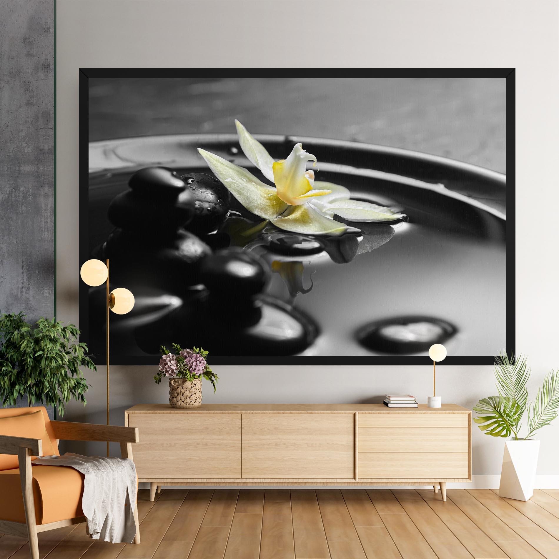 Tablou Canvas Pebbles Yellow Flower mockup 9