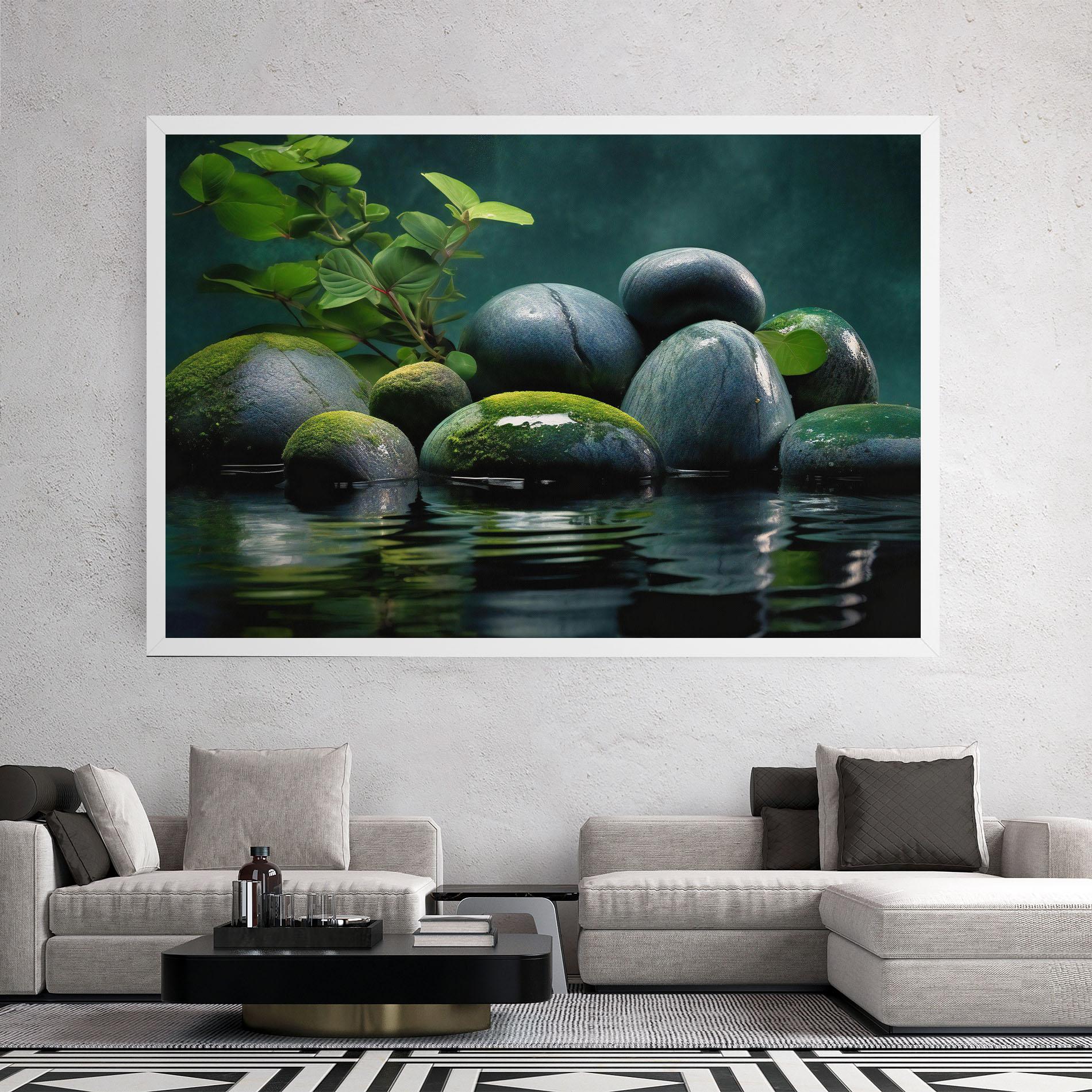 Tablou Canvas Green Stone Nature mockup 2