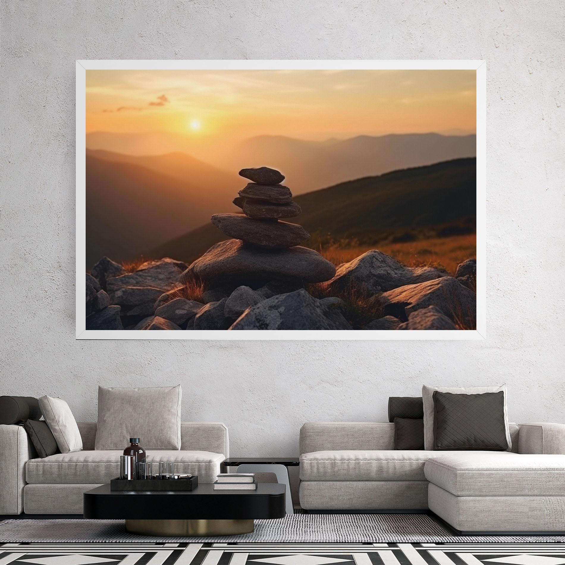 Tablou Canvas Nature Sunset Stones mockup 2