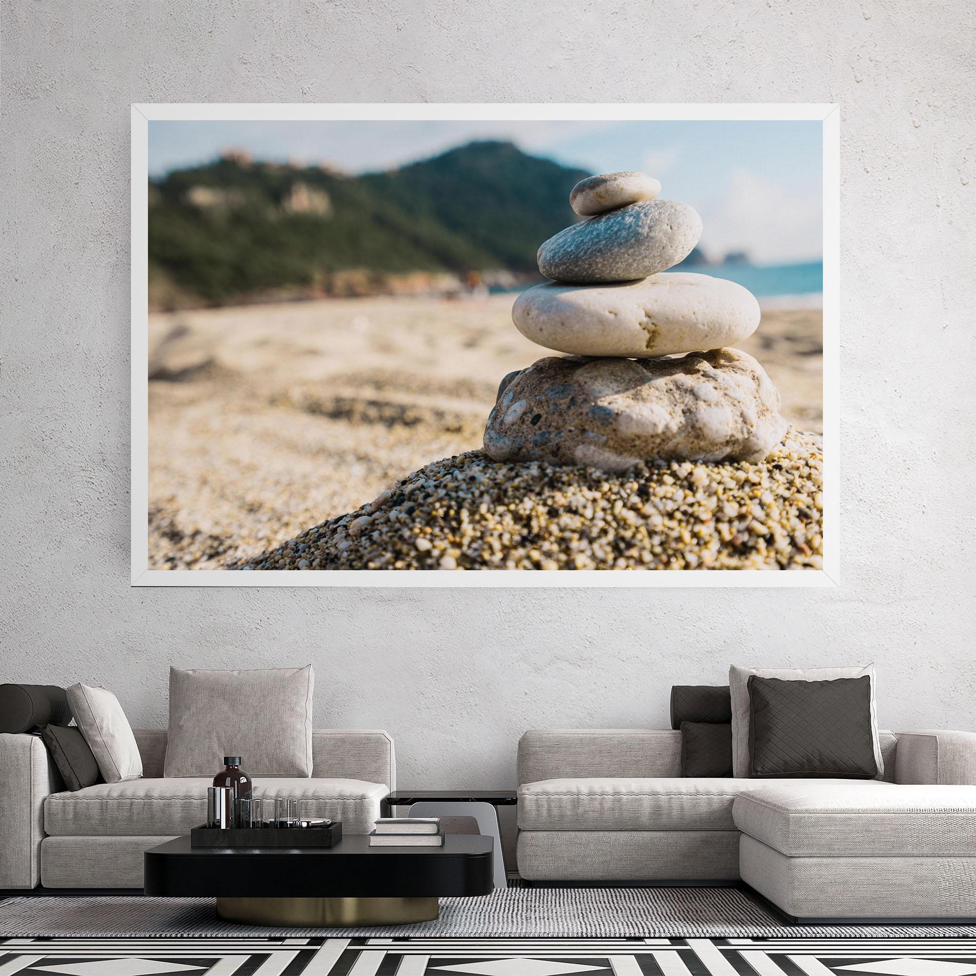 Tablou Canvas Pyramid Stones Beach mockup 2