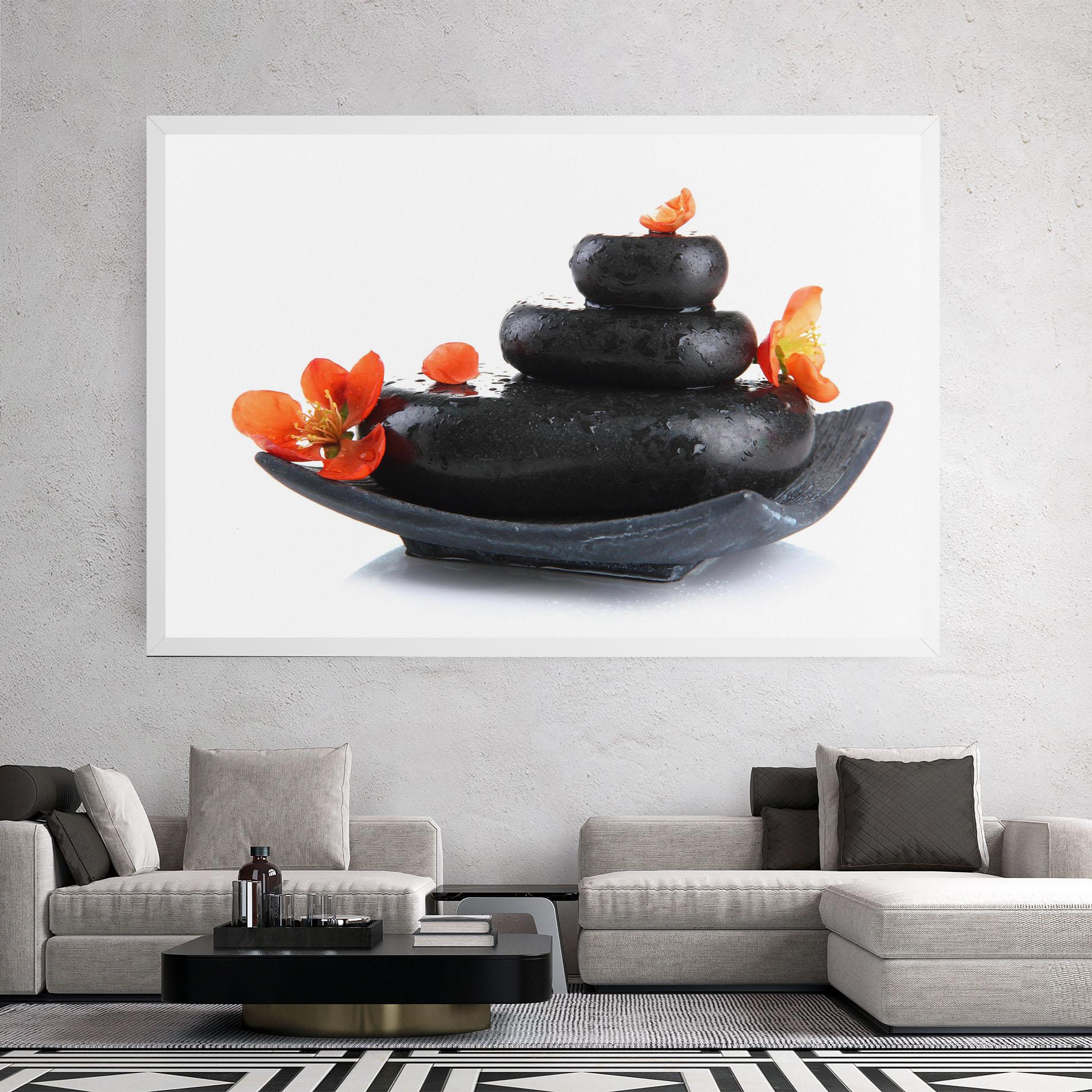 Tablou Canvas Spa Stones Flowers mockup 2