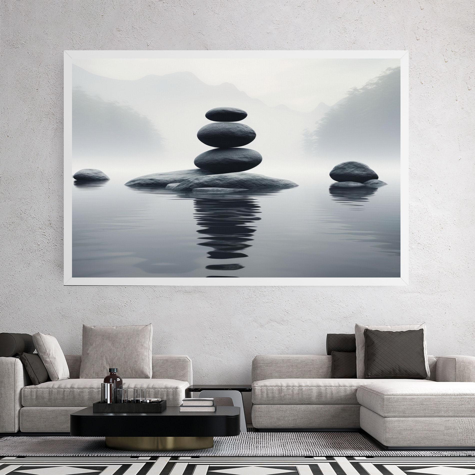 Tablou Canvas Stones Foggy View mockup 2