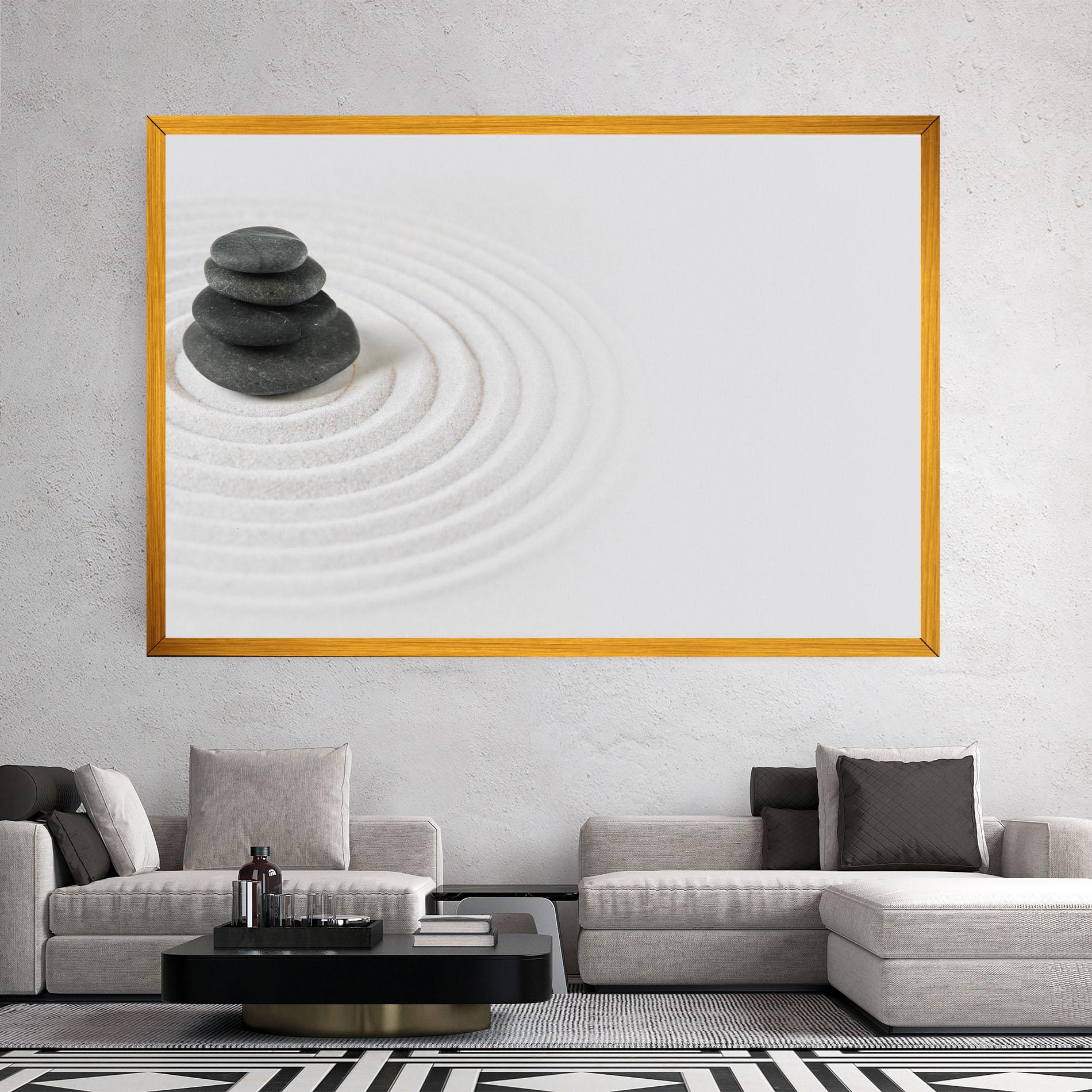 Tablou Canvas Black Stones Sand mockup 2