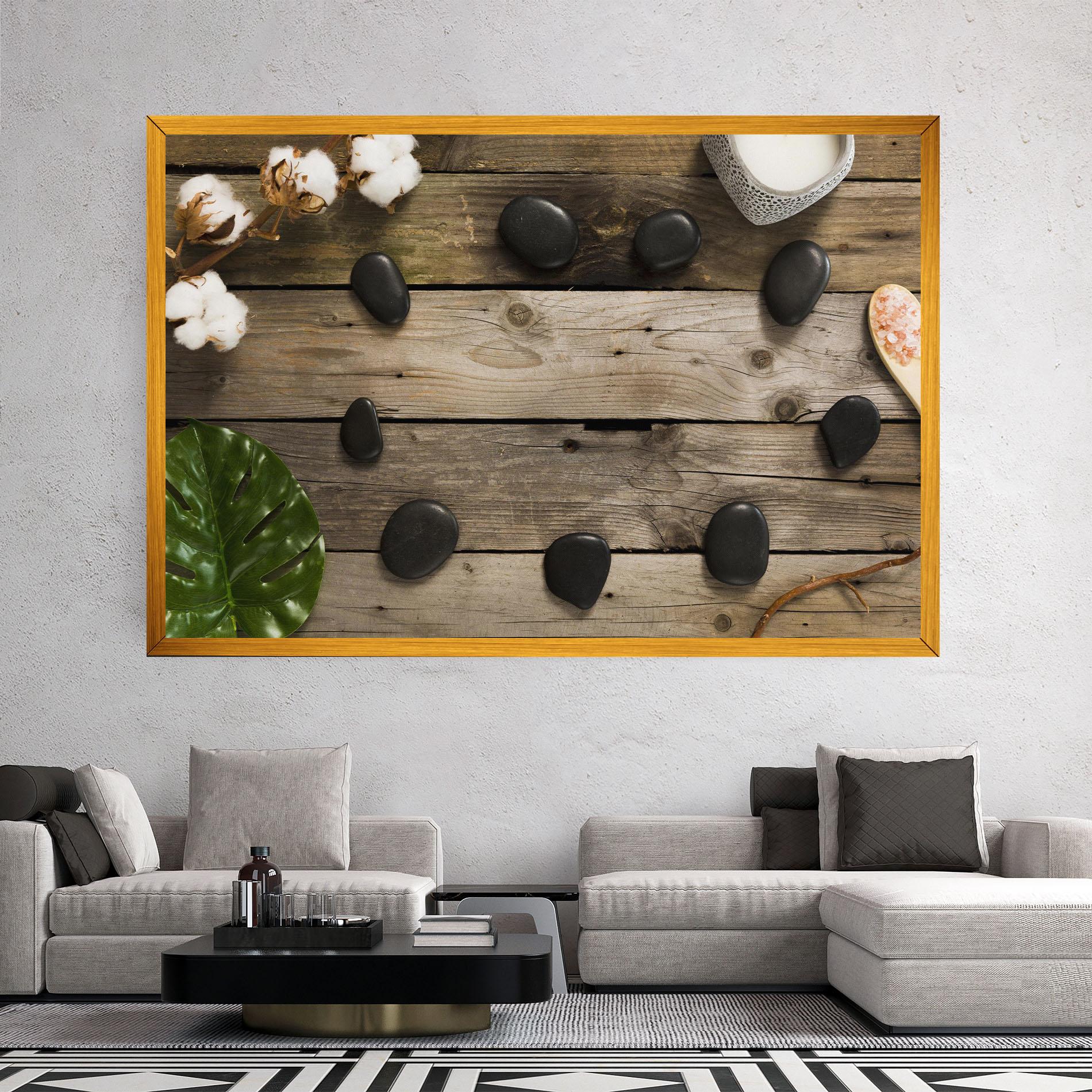 Tablou Canvas Cotton Flowers Stones mockup 2