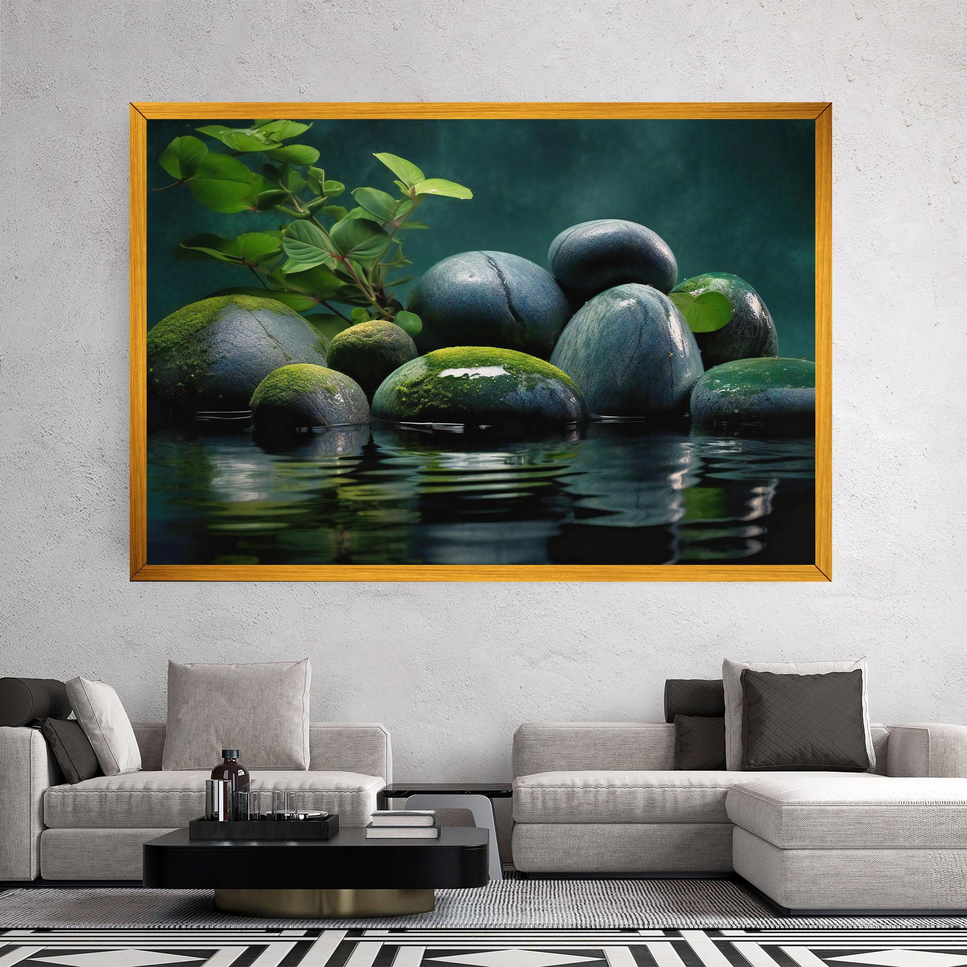 Tablou Canvas Green Stone Nature mockup 2