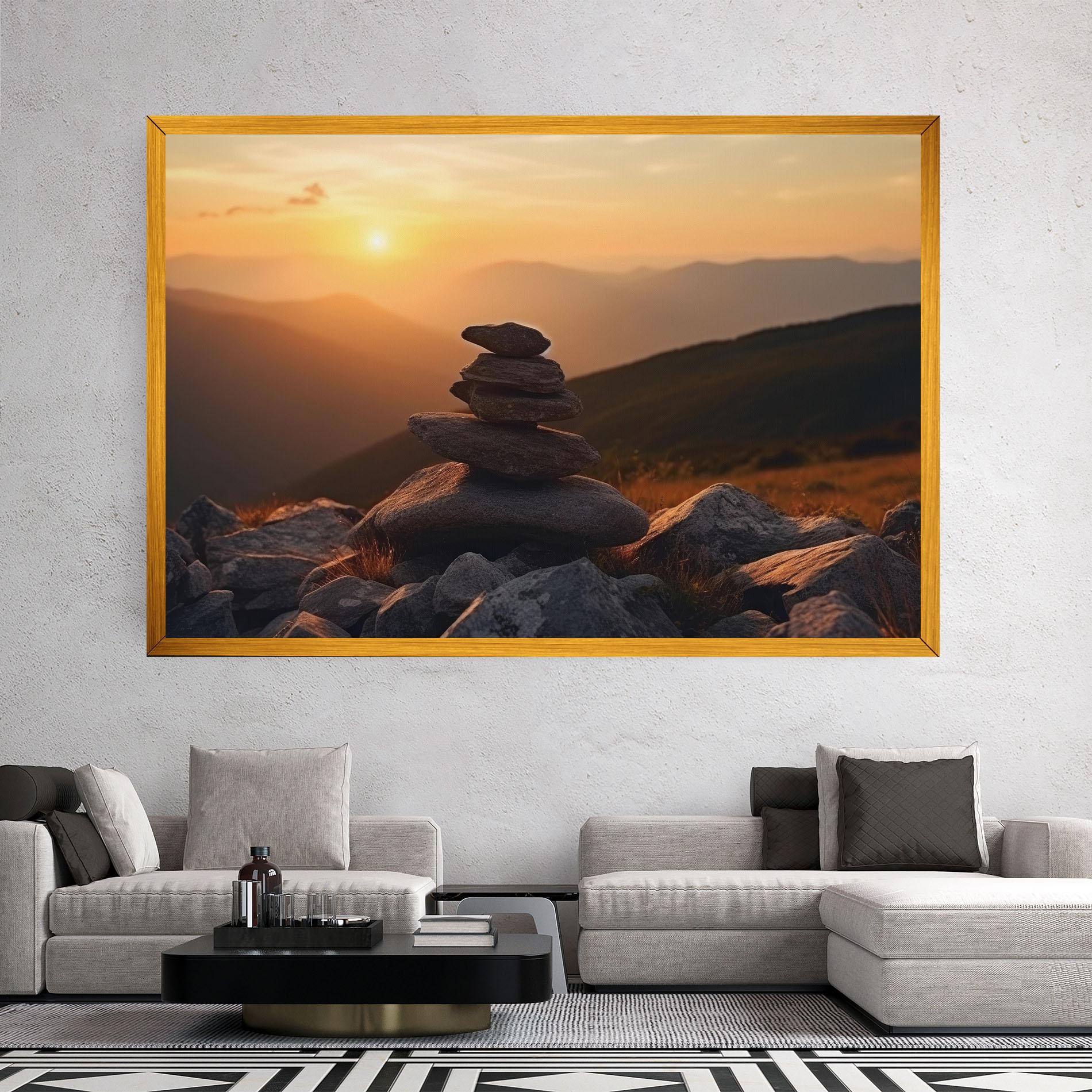 Tablou Canvas Nature Sunset Stones mockup 2