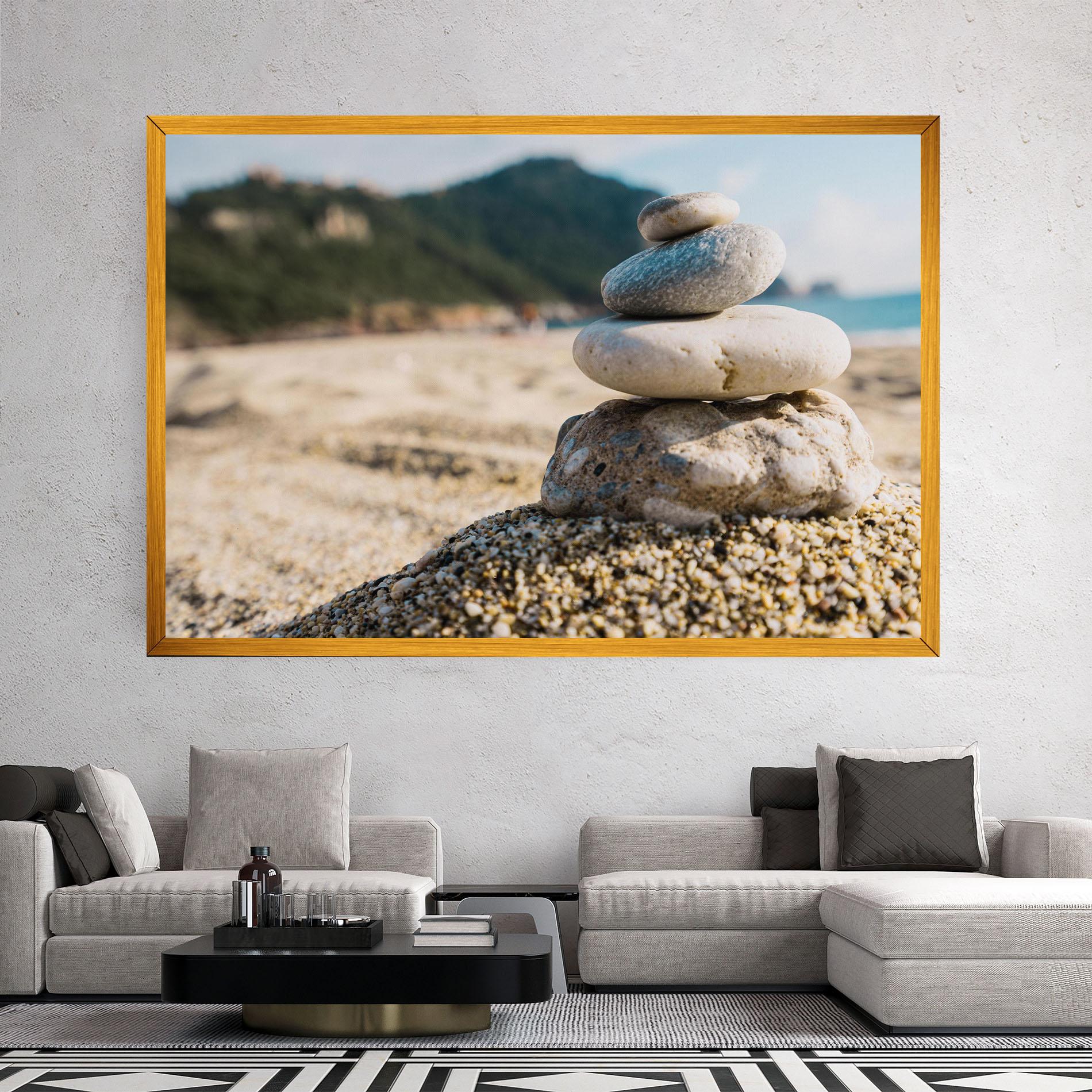 Tablou Canvas Pyramid Stones Beach mockup 2