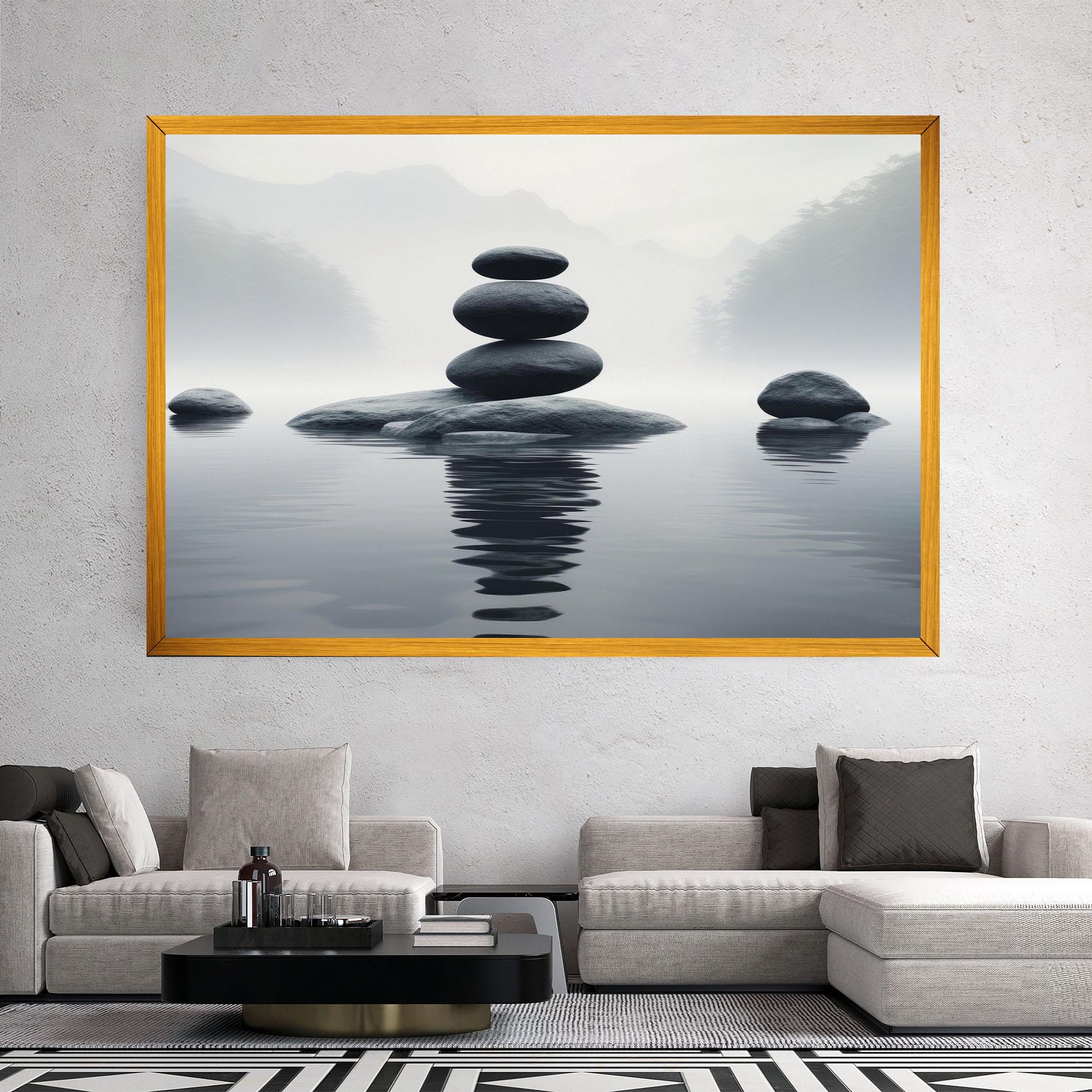 Tablou Canvas Stones Foggy View mockup 2