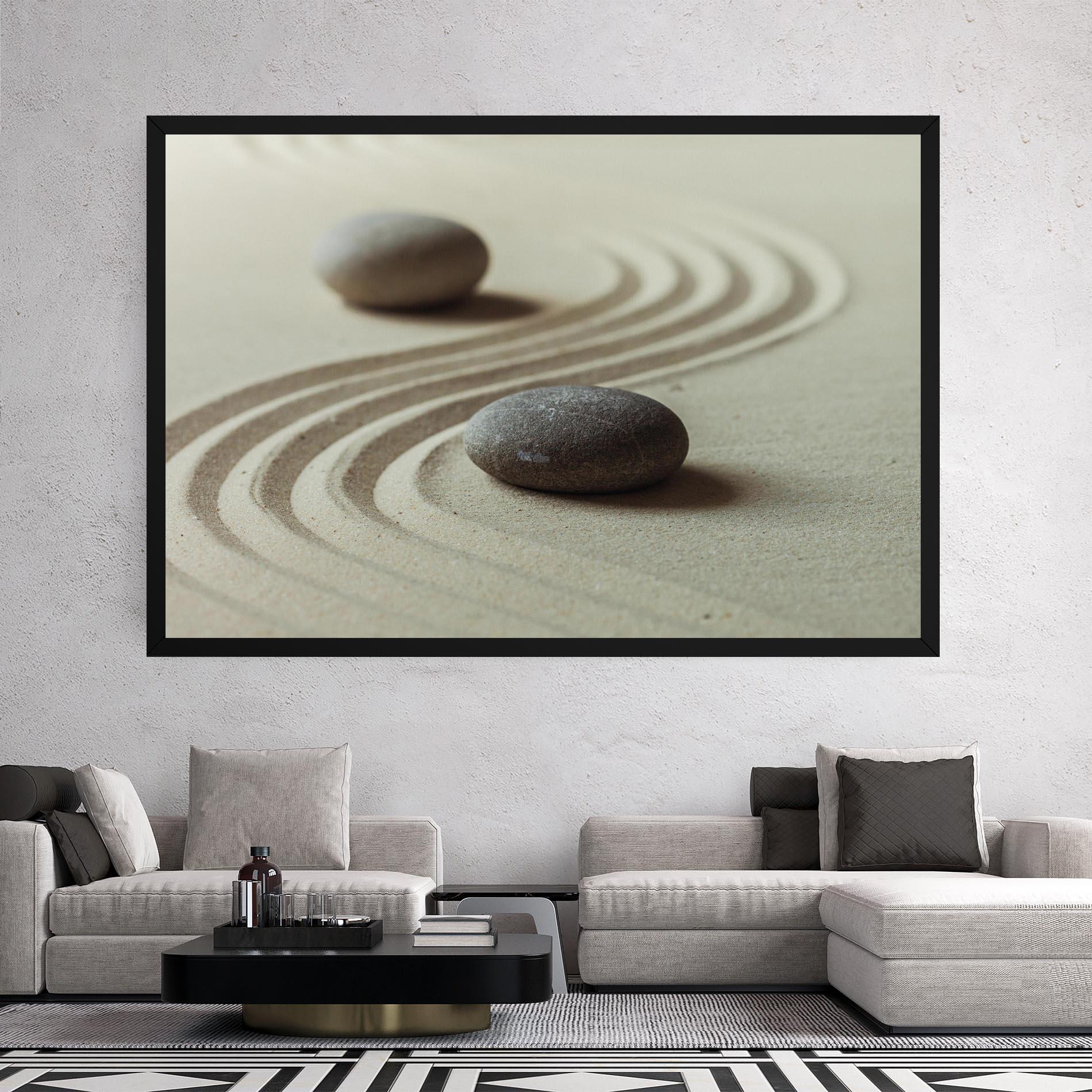 Tablou Canvas Cream Sand Stones mockup 2