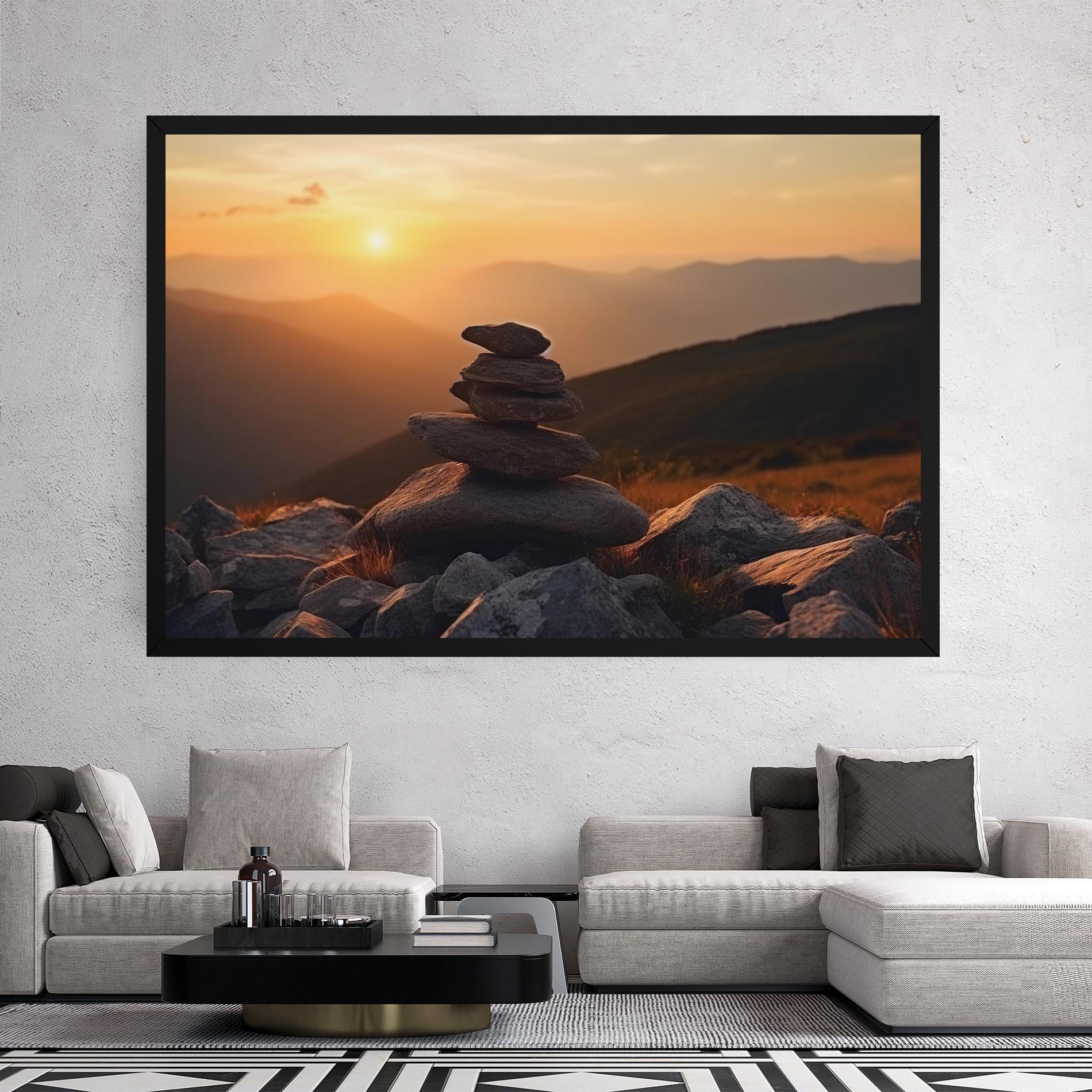 Tablou Canvas Nature Sunset Stones mockup 2