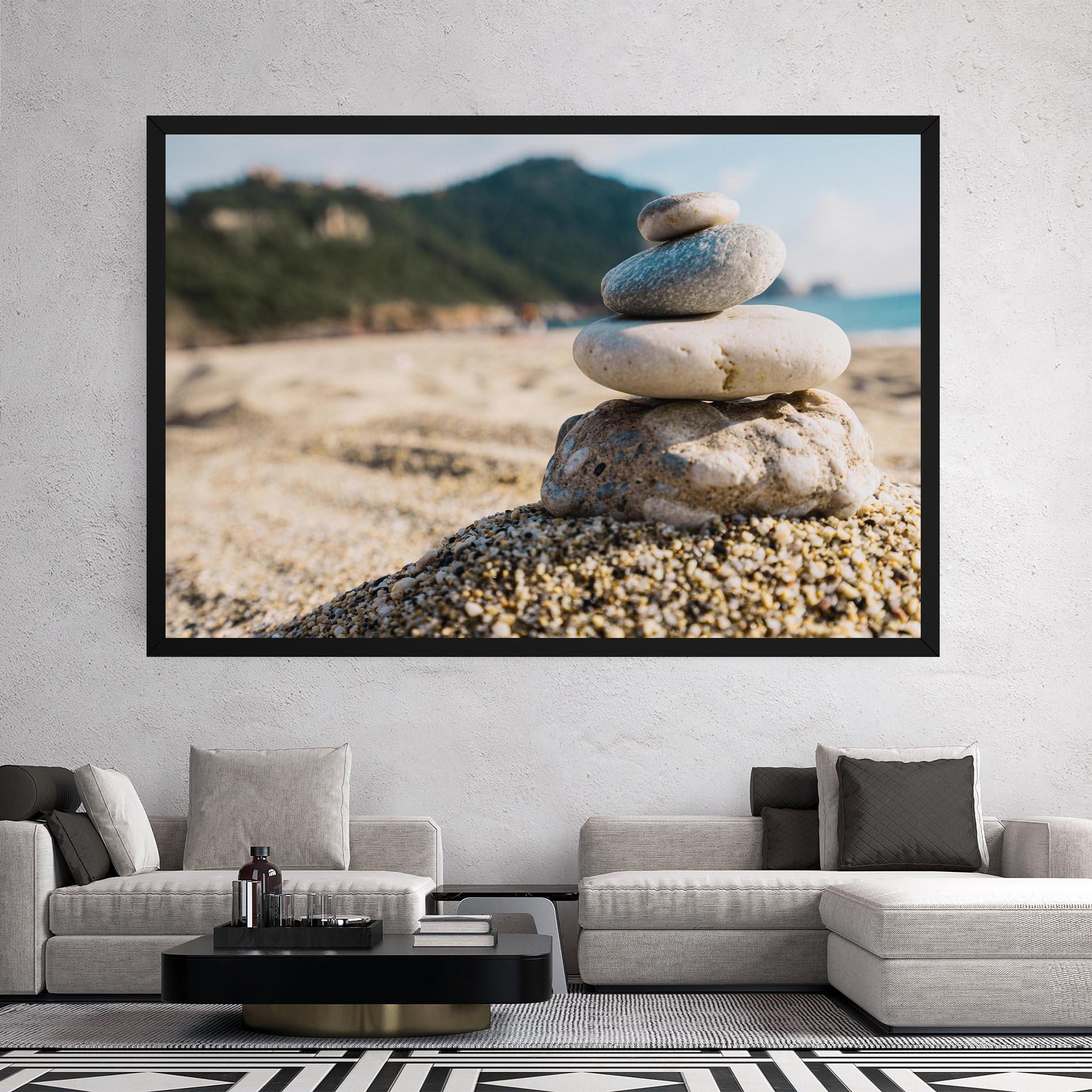 Tablou Canvas Pyramid Stones Beach mockup 2