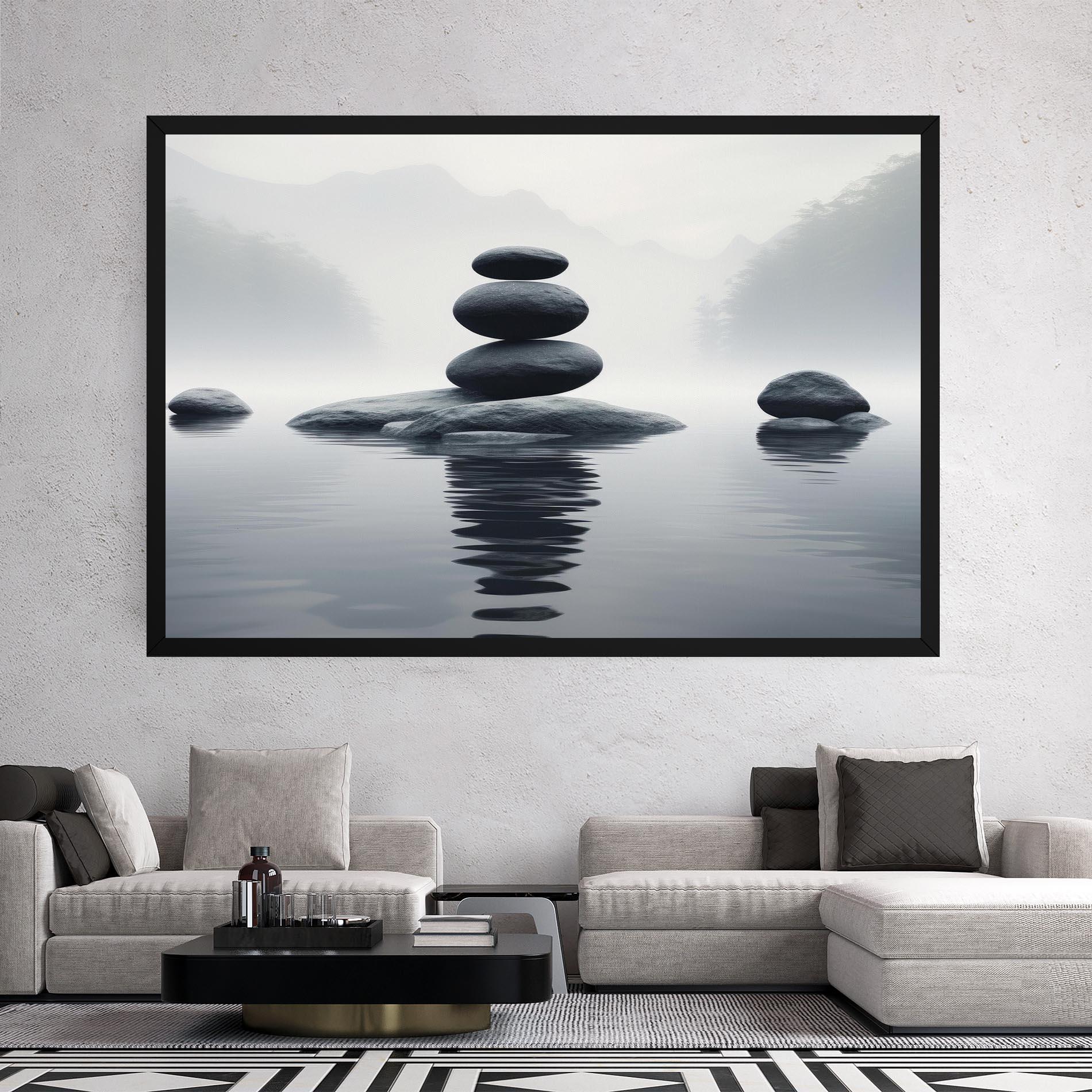 Tablou Canvas Stones Foggy View mockup 2