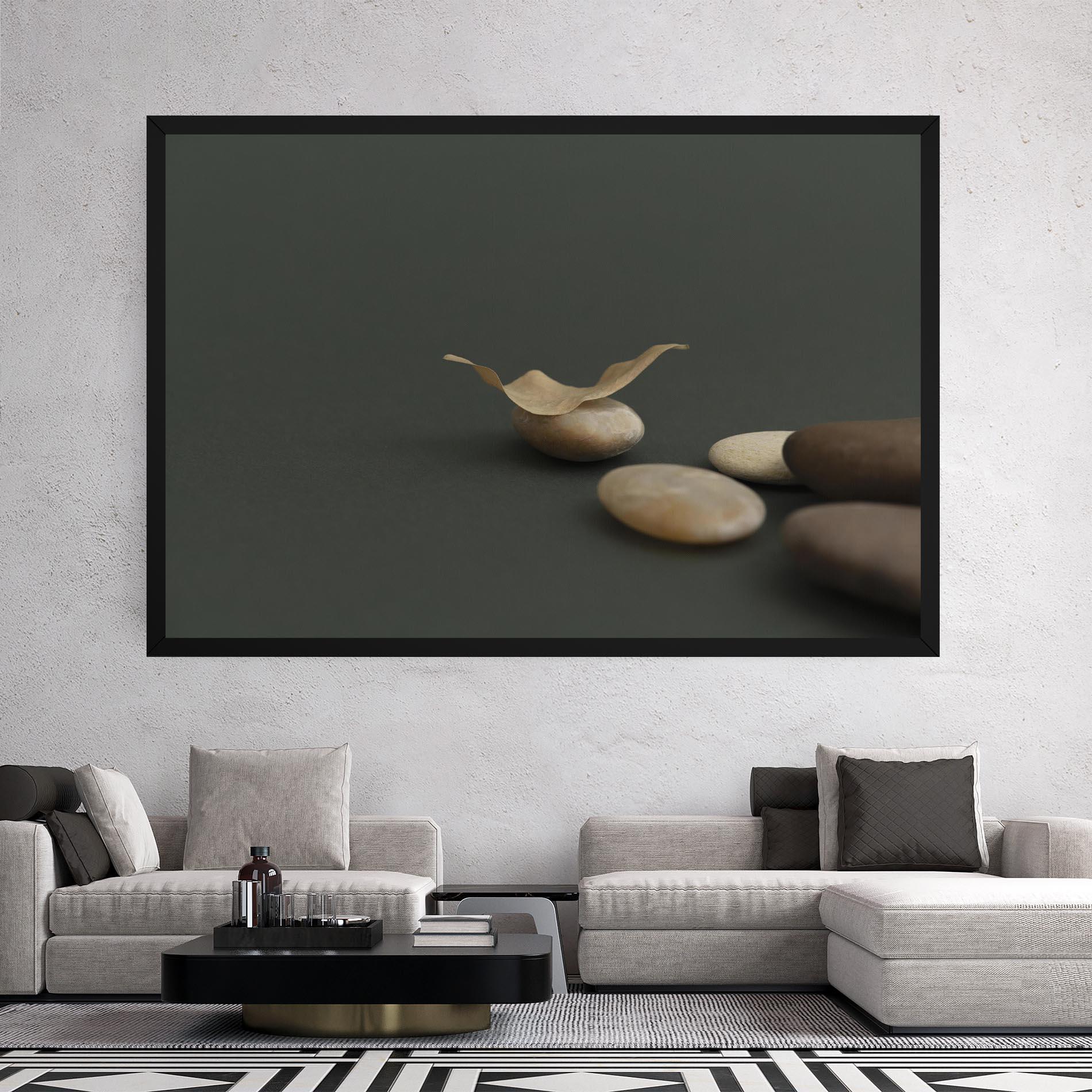 Tablou Canvas Zen Stones On Green mockup 2