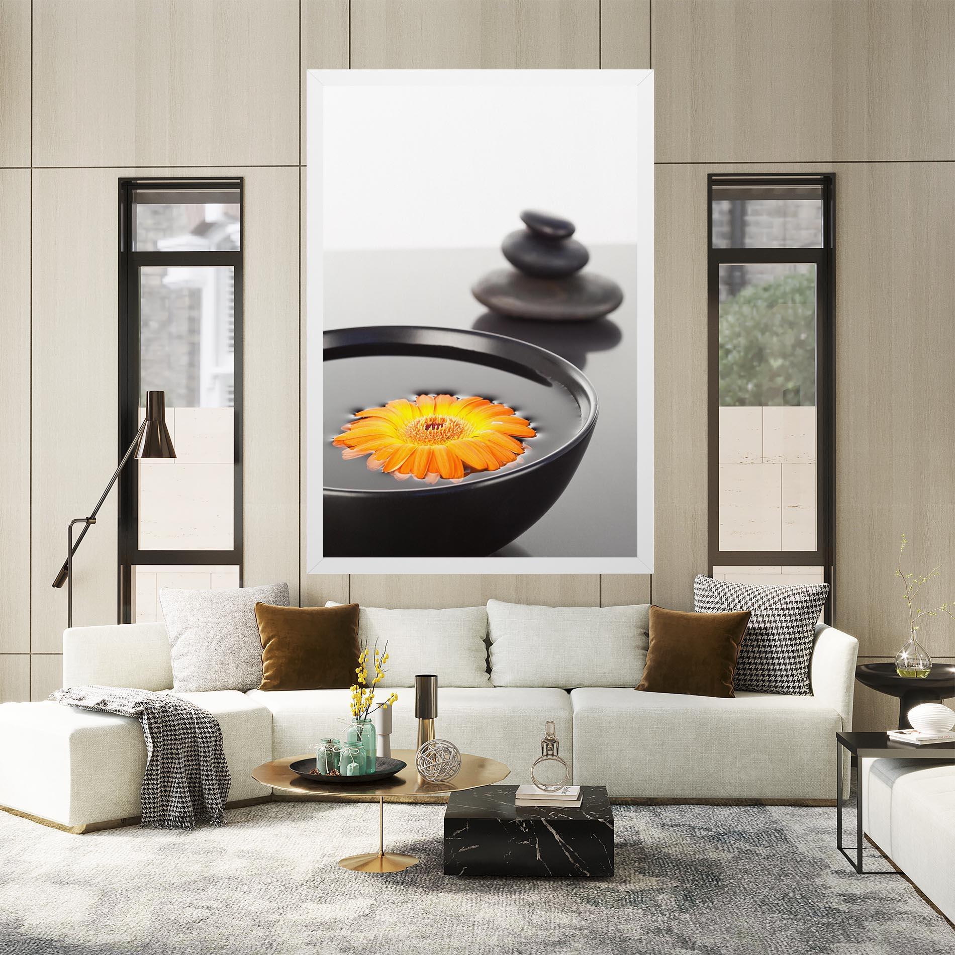 Tablou Canvas Stone Orange Flower mockup 2