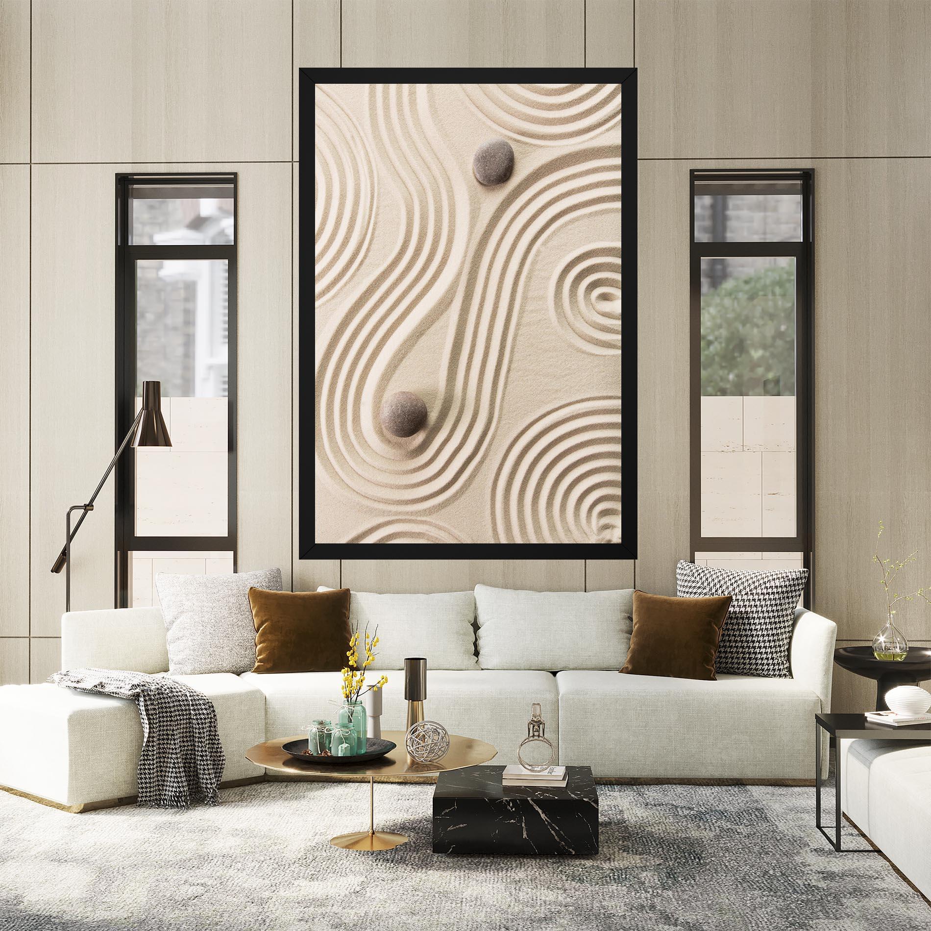 Tablou Canvas Cream Zen Stones mockup 2