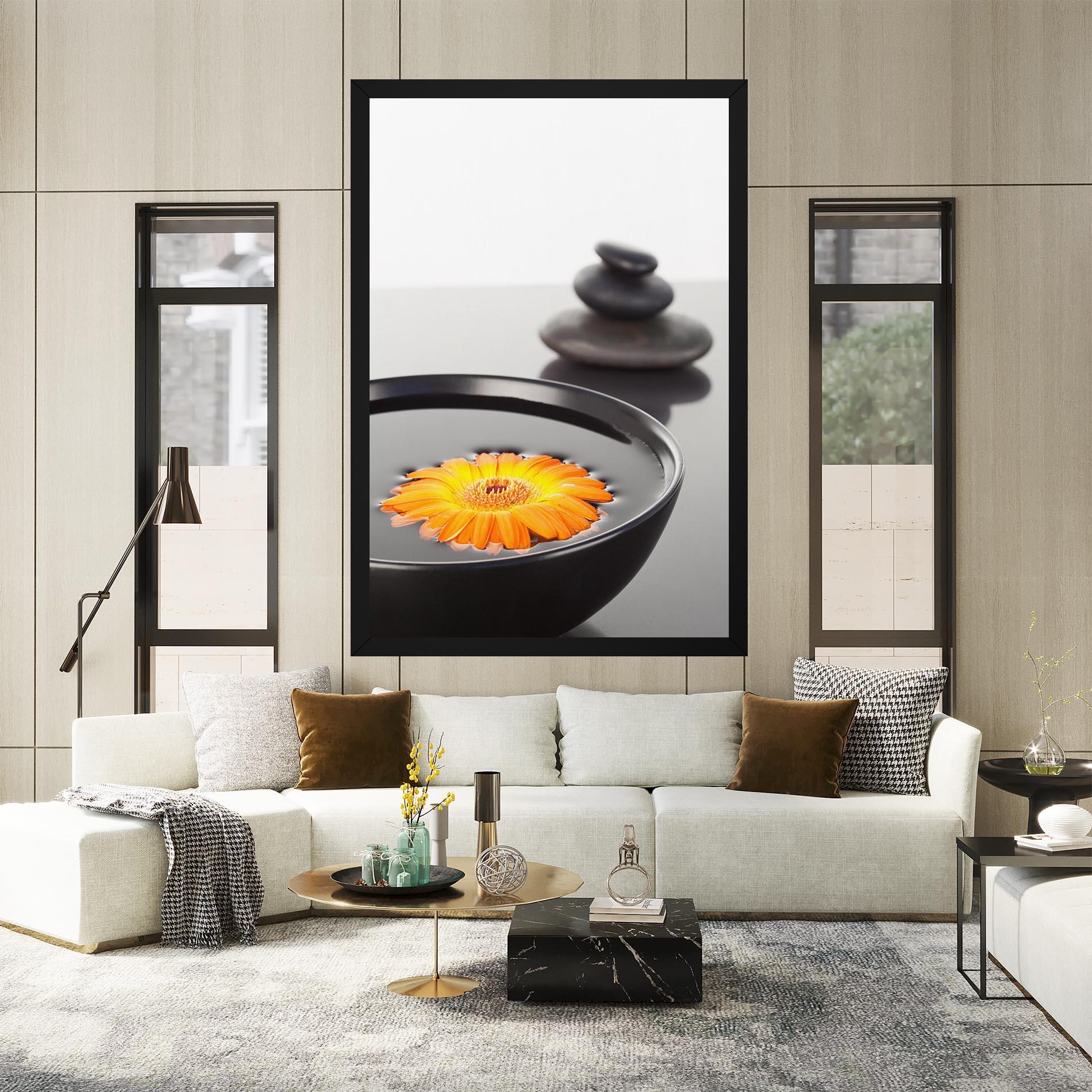 Tablou Canvas Stone Orange Flower mockup 2