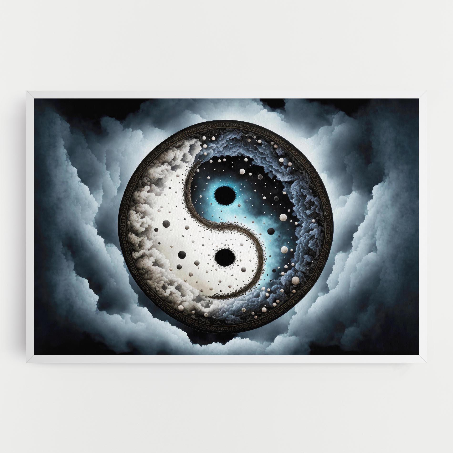 Tablou Canvas Black Blue Yinyang mockup 0