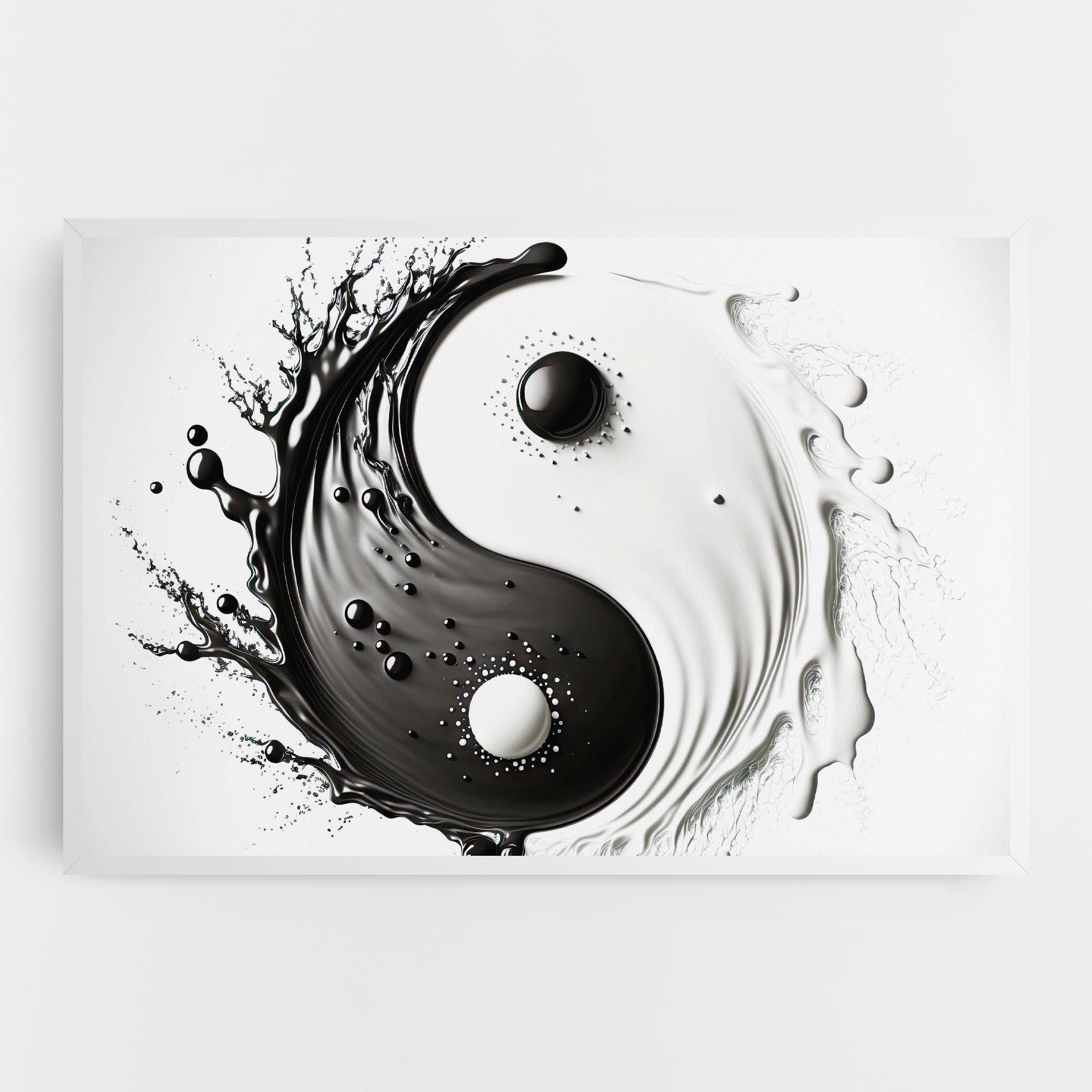 Tablou Canvas Black Liquid Yinyang mockup 0