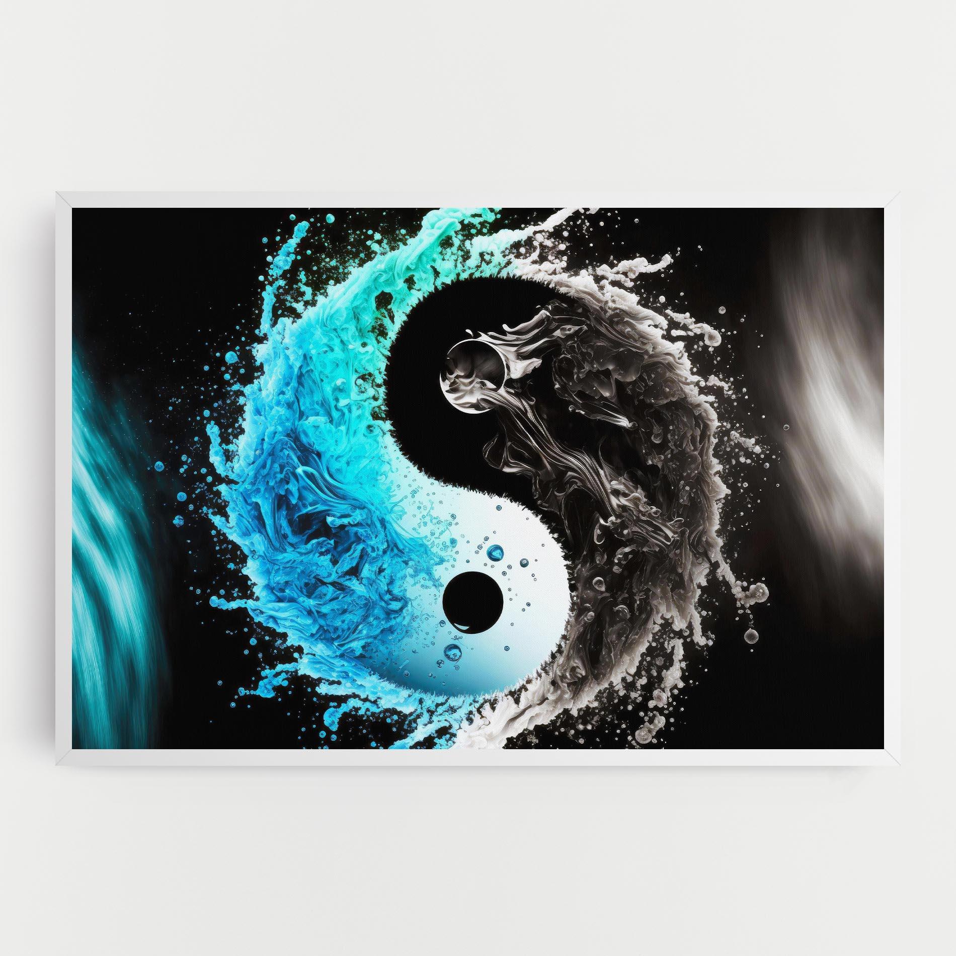 Tablou Canvas Blue Black Yinyang mockup 0